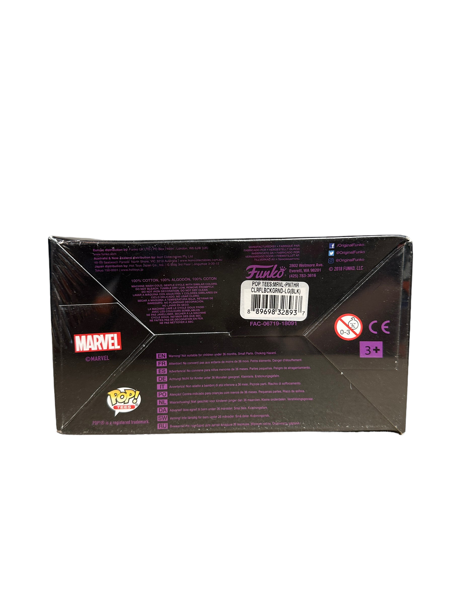 Black Panther #273 (Purple Glows in the Dark) Funko Pop T-Shirt Bundle! - Black Panther - Target Exclusive - Sealed - Condition 8.5/10