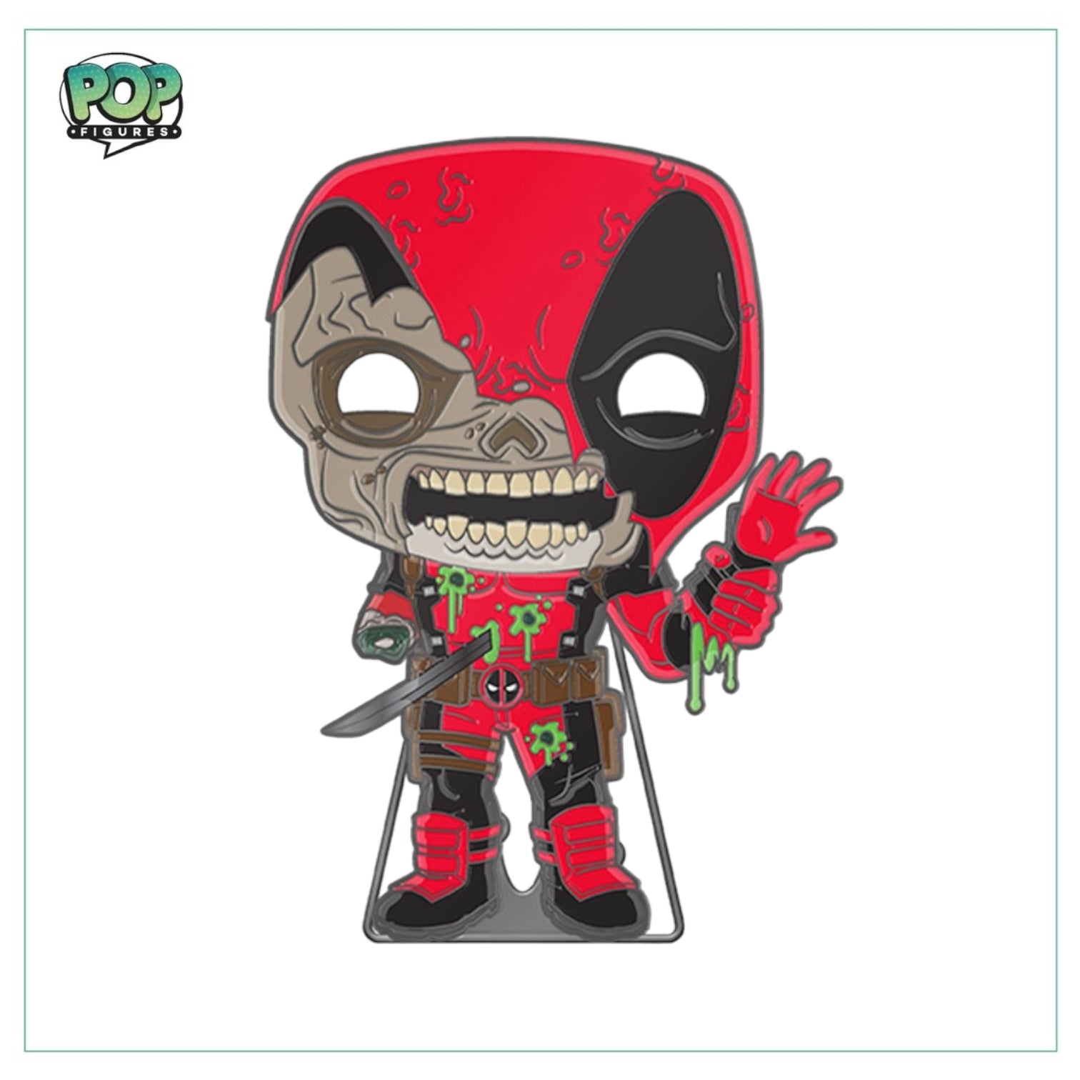 Zombie Deadpool #33 Enamel Pop Pin! - Marvel Zombies - Glow in the Dark