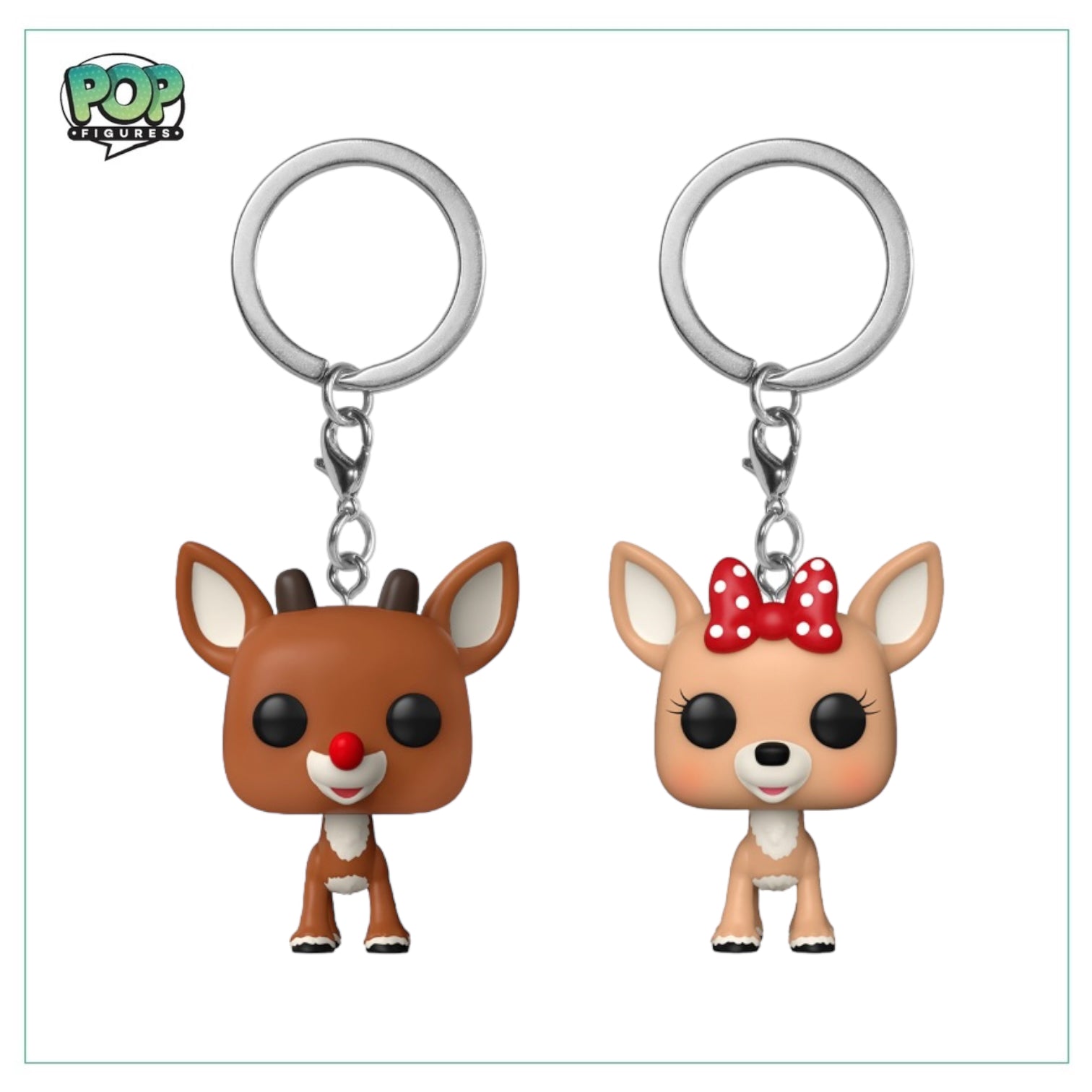 Rudolph & Clarice Funko Pocket Pop Keychain - Rudolph the Red-Nosed Reindeer