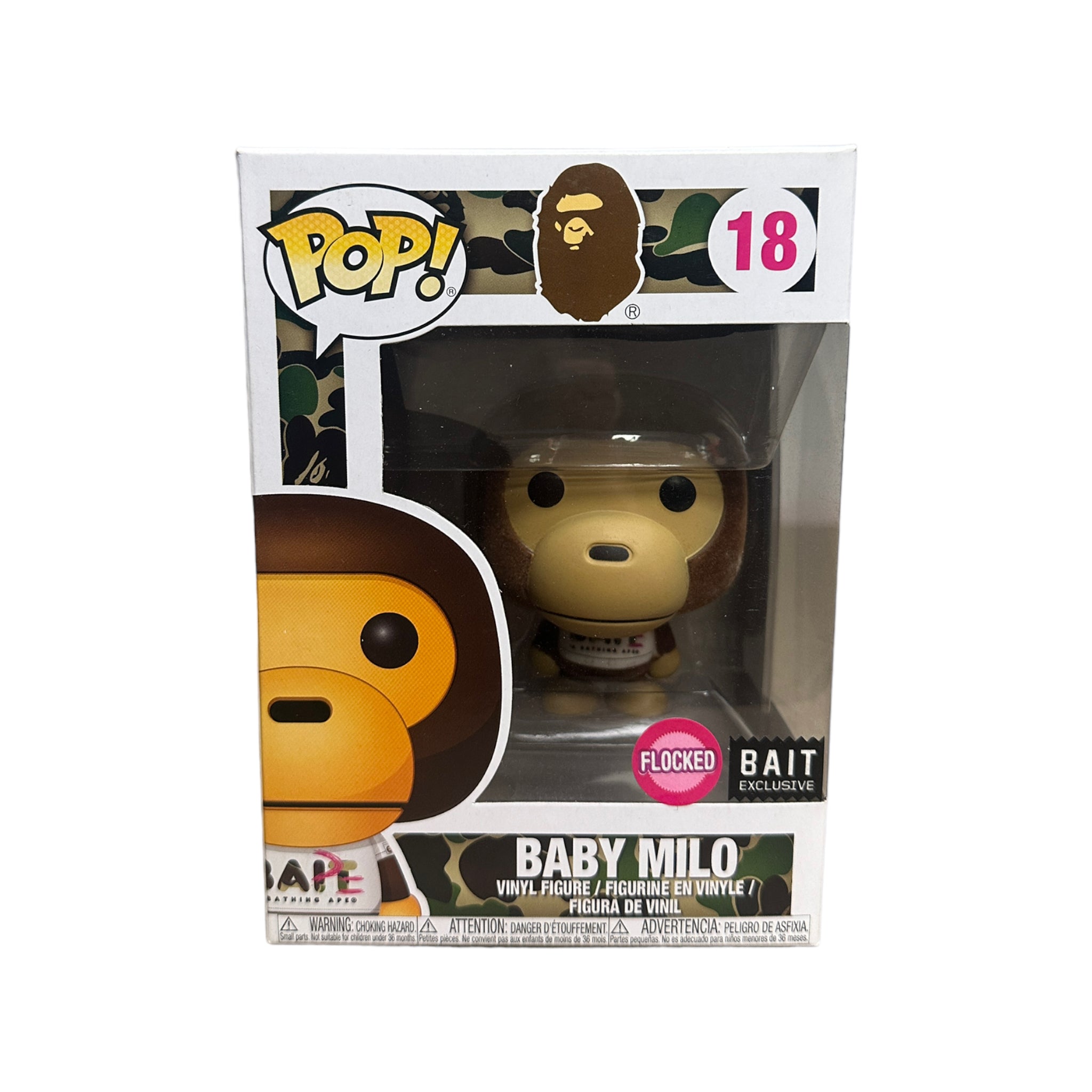 Baby Milo #18 (T-Shirt, Flocked) Funko Pop! - BAPE - Unreleased BAIT Exclusive - Condition 8.75/10