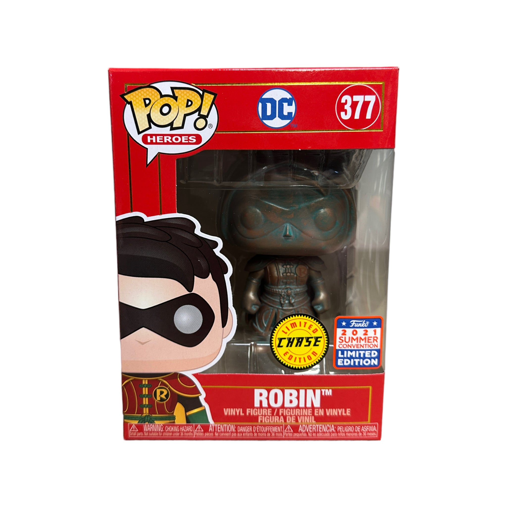 Robin (Patina) #377 (Hooded Chase) Funko Pop! - DC Imperial Palace - Chinajoy Expo 2021 Exclusive - Condition 9/10