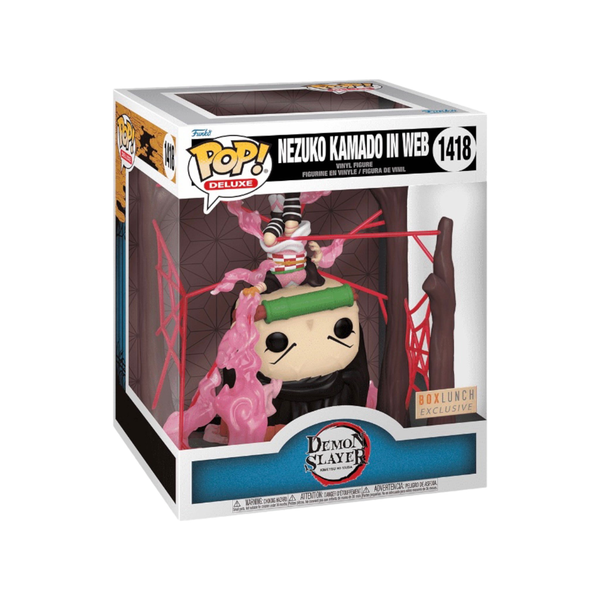 Nezuko Kamado in Web #1418 (Glows in the Dark) Deluxe Funko Pop! - Demon Slayer - BoxLunch Exclusive