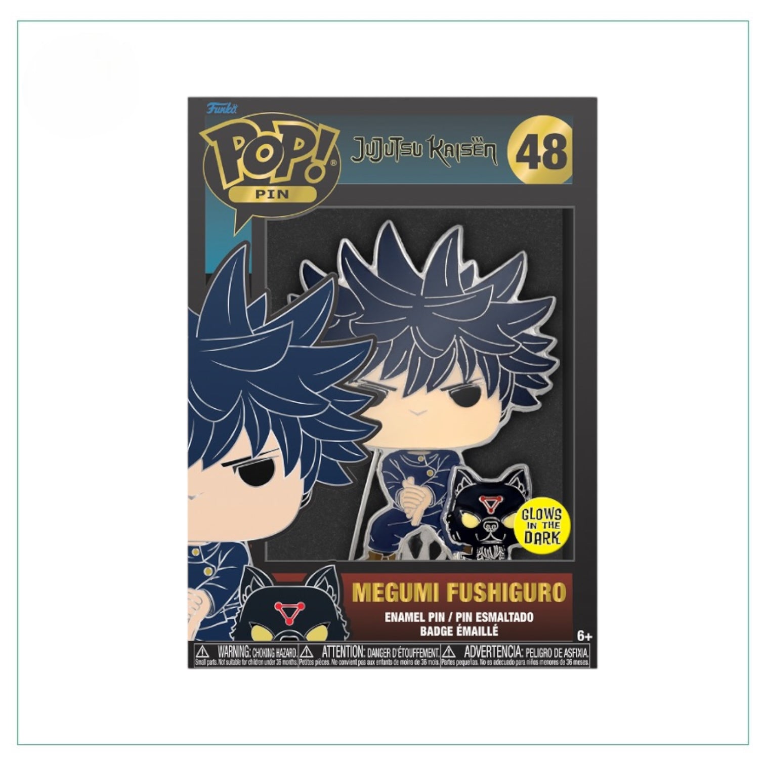 Megumi Fushiguro #48 (Glows in the dark ) Funko Enamel Pop! Pin - Jujutsu Kaisen