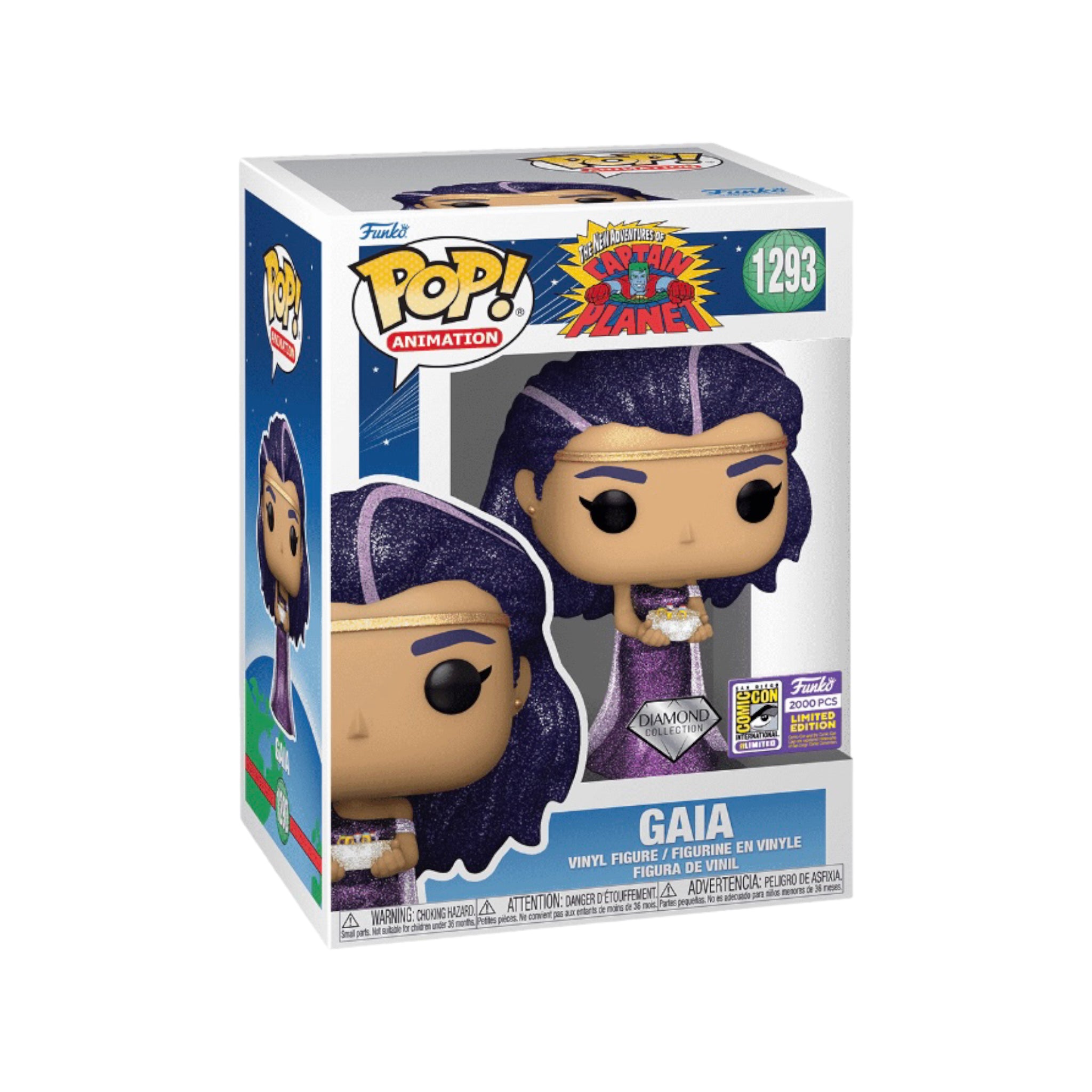 Gaia #1293 (Diamond Collection) Funko Pop! - The New Adventures of Captain Planet - SDCC 2023 Official Convention Exclusive LE2000 Pcs
