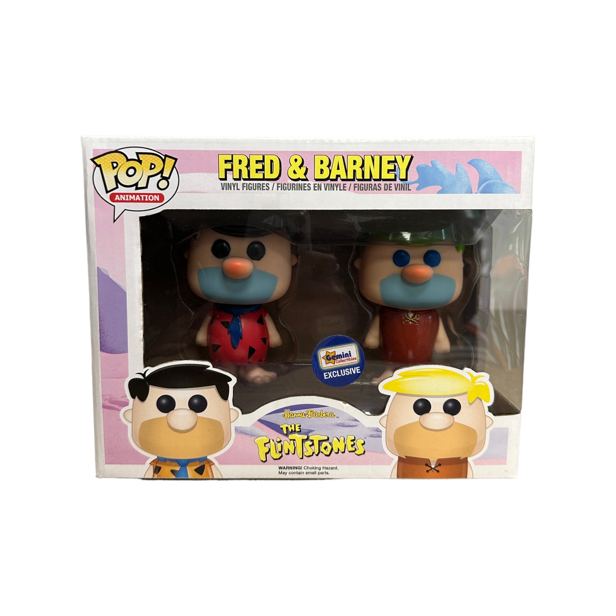 Fred & Barney (Black / Green Hair) 2 Pack Funko Pop! - The Flintstones - Gemini Collectibles Exclusive - Condition 8/10