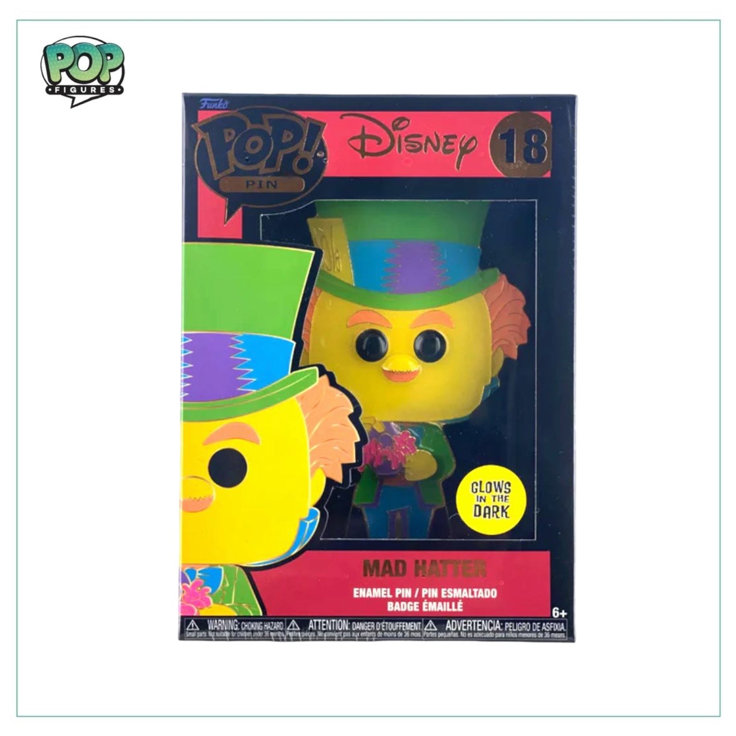 Mad Hatter #18 Enamel Pop! Pin - Alice in Wonderland - Glow in the Dark