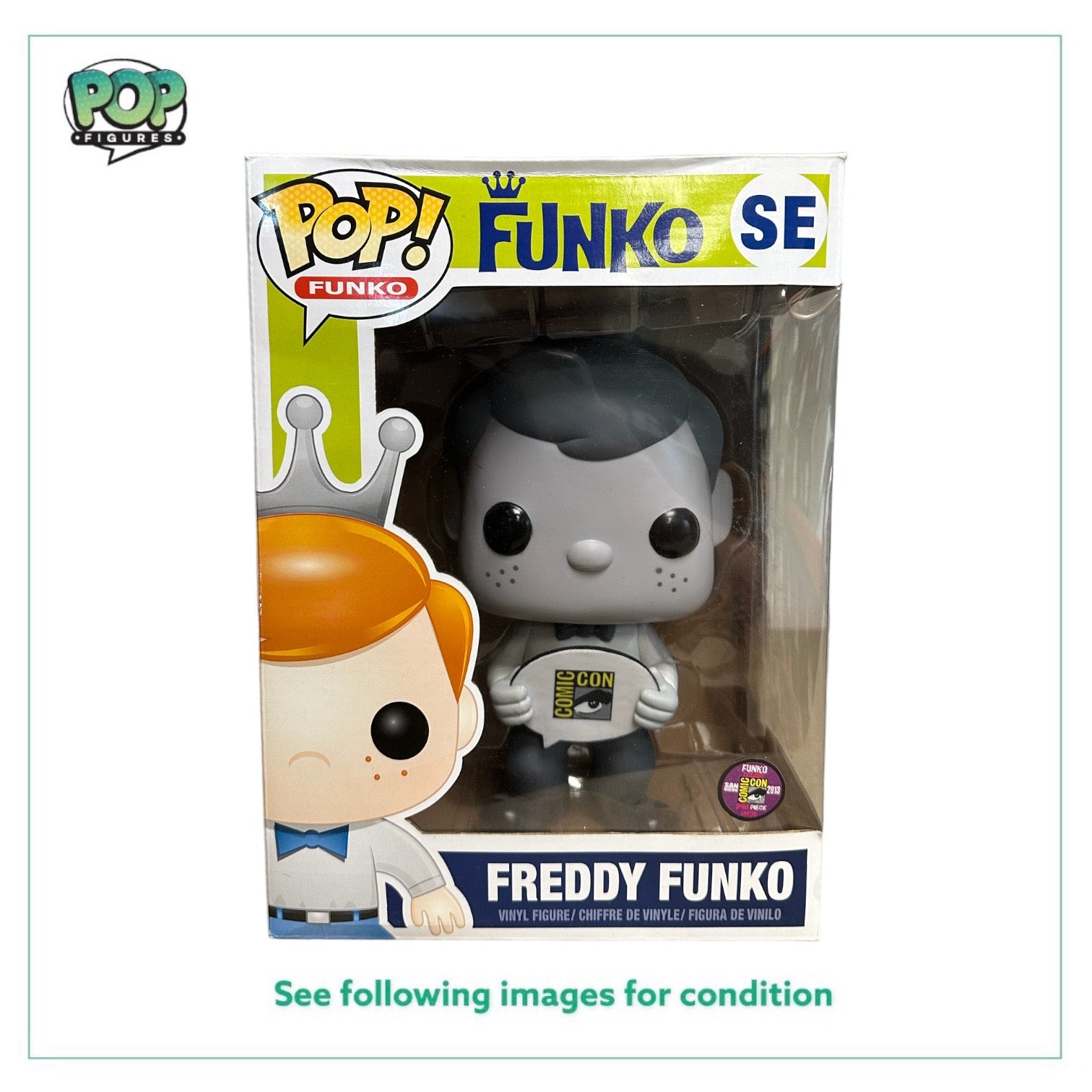 Freddy Funko Black & White 9" Funko Pop! - SDCC 2013 Exclusive LE240 Pcs - Condition 7/10