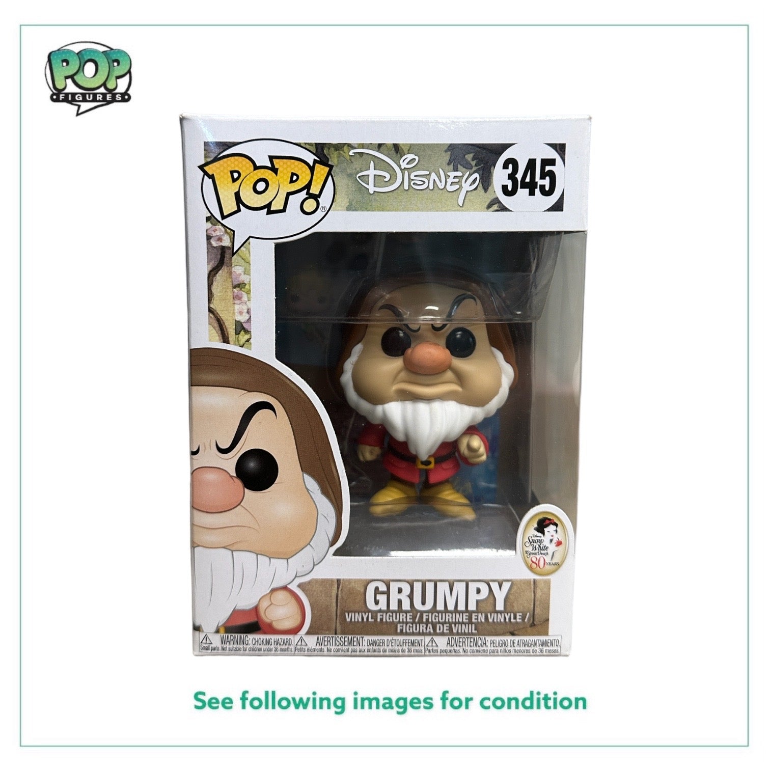 Grumpy #345 Funko Pop! - Disney - 2017 Pop! - Condition 7.5/10