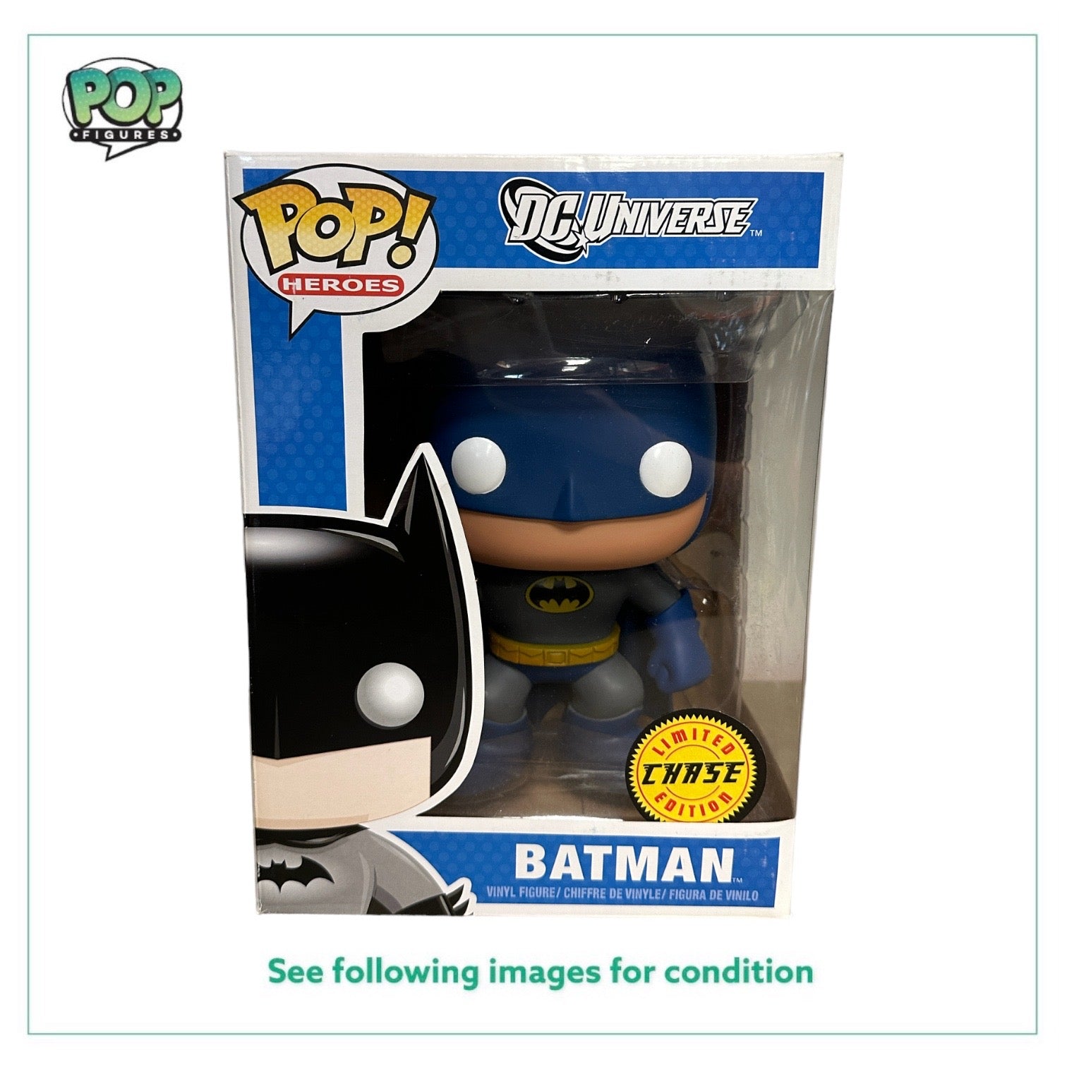 Batman (Blue Chase) 9" Funko Pop! - DC Universe - 2012 Pop! - Condition 8/10