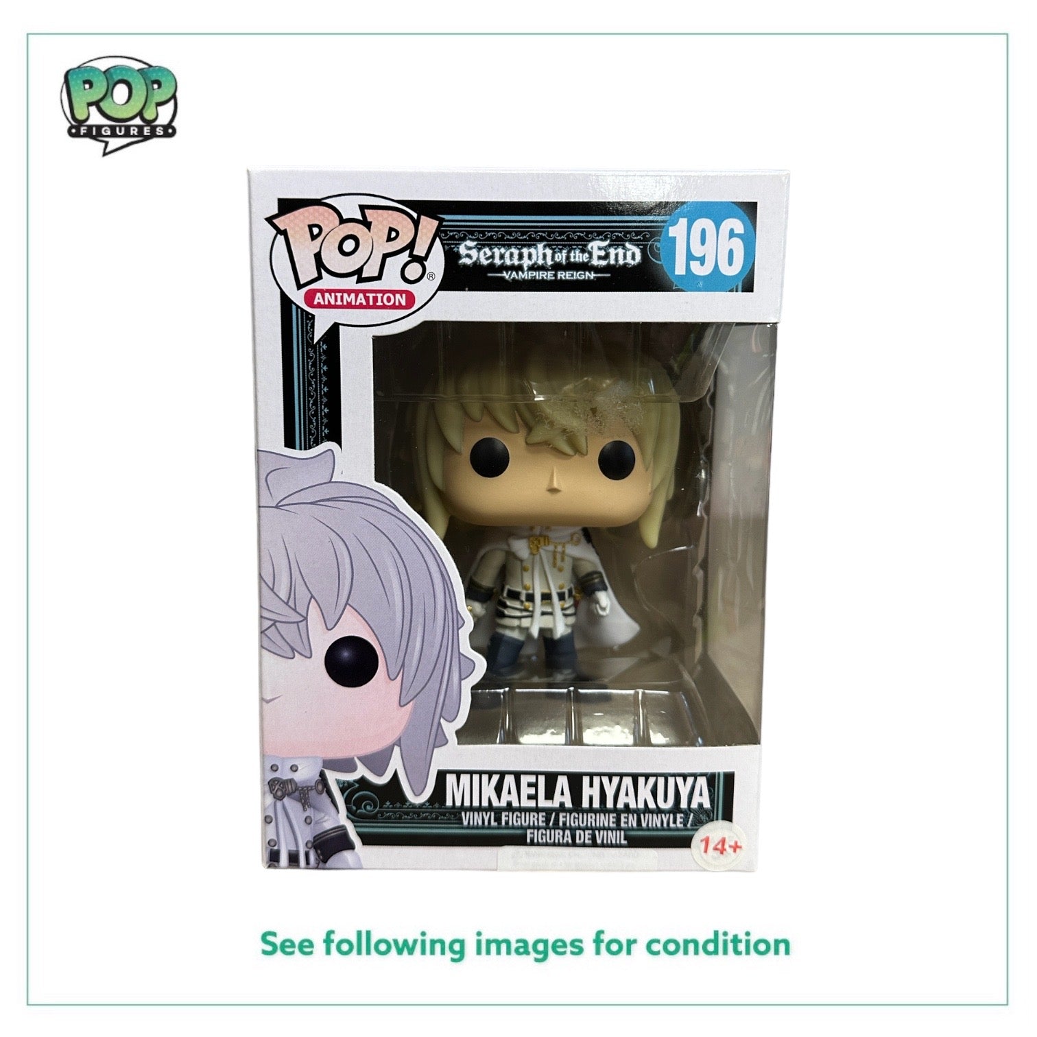 Mikaela Hyakuya #196 Funko Pop! - Seraph of the End: Vampire Reign - Condition 6.5/10