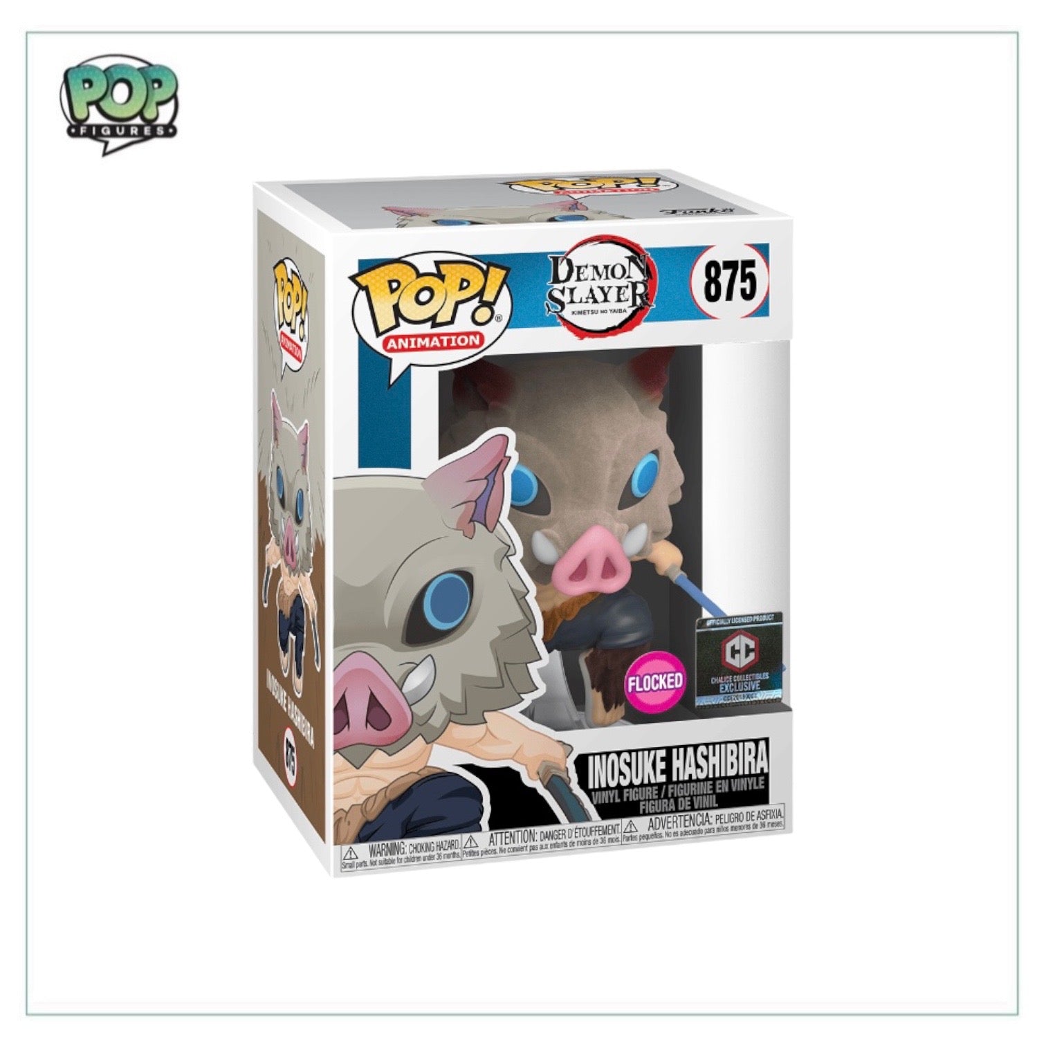 Inosuke Hashibira #875 (Flocked) Funko Pop! - Demon Slayer - Chalice Collectibles Exclusive