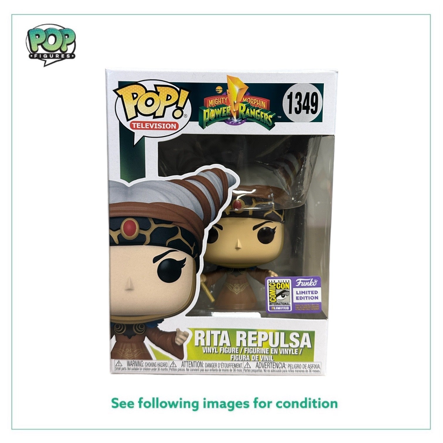 Rita Repulsa #1349 Funko Pop! - Mighty Morphing Power Rangers - SDCC 2023 Official Convention Exclusive - Condition 9/10