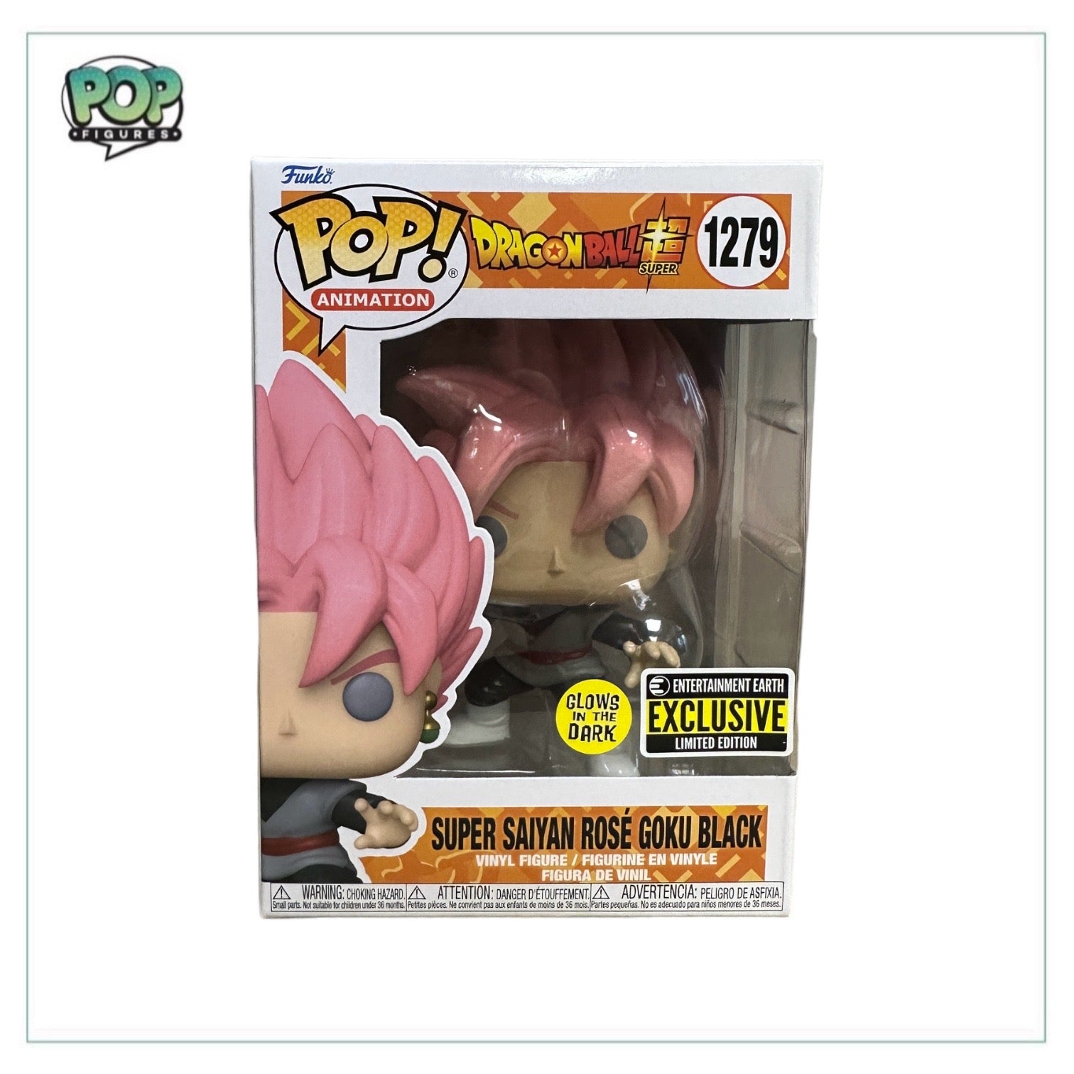 Super Saiyan Rosé Goku Black #1279 (Glows in the Dark) Funko Pop! - Dragon Ball Super - Entertainment Earth Exclusive