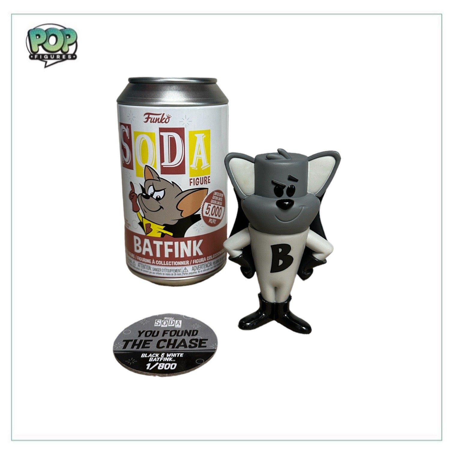 Batfink Black & White Chase Funko Soda Vinyl Figure! - Batfink - LE1/800 Pcs
