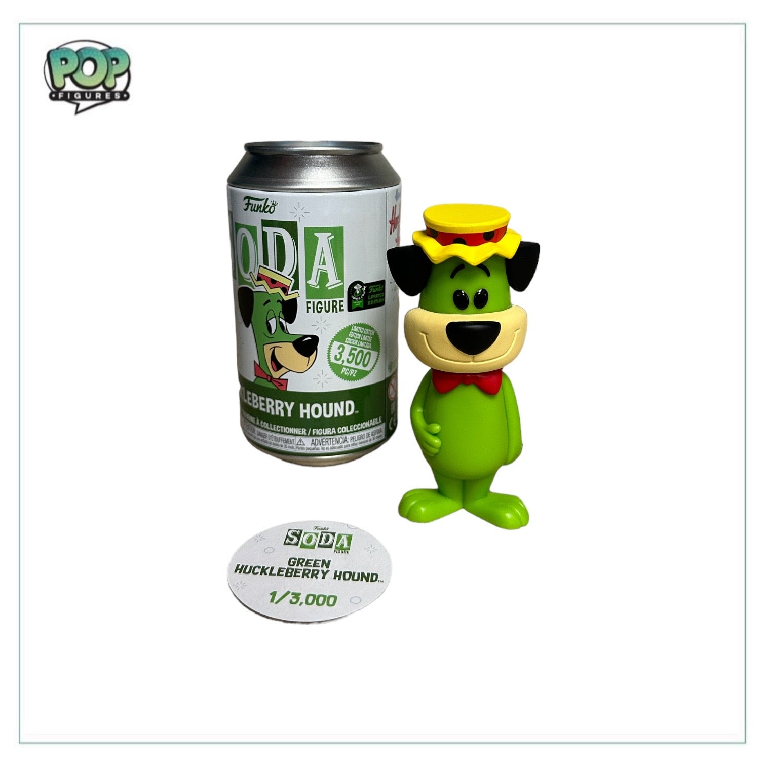 Green Huckleberry Hound Funko Soda Vinyl Figure! - Huckleberry Hound - ECCC 2020 Official Convention Exclusive - LE1/3000 Pcs