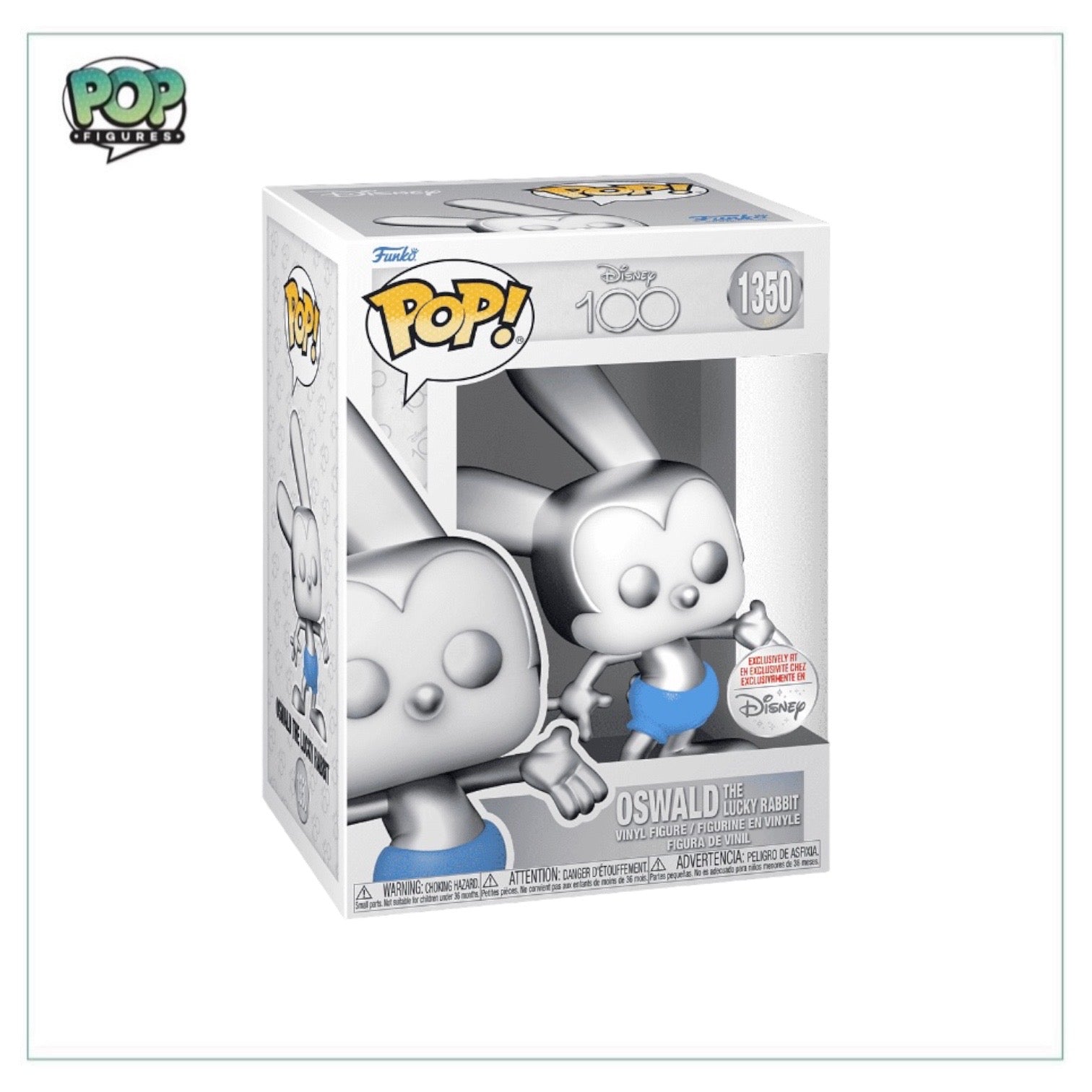 Oswald Rabbit #1350 (Platinum) Funko Pop! - Disney 100 - Disney Store Exclusive