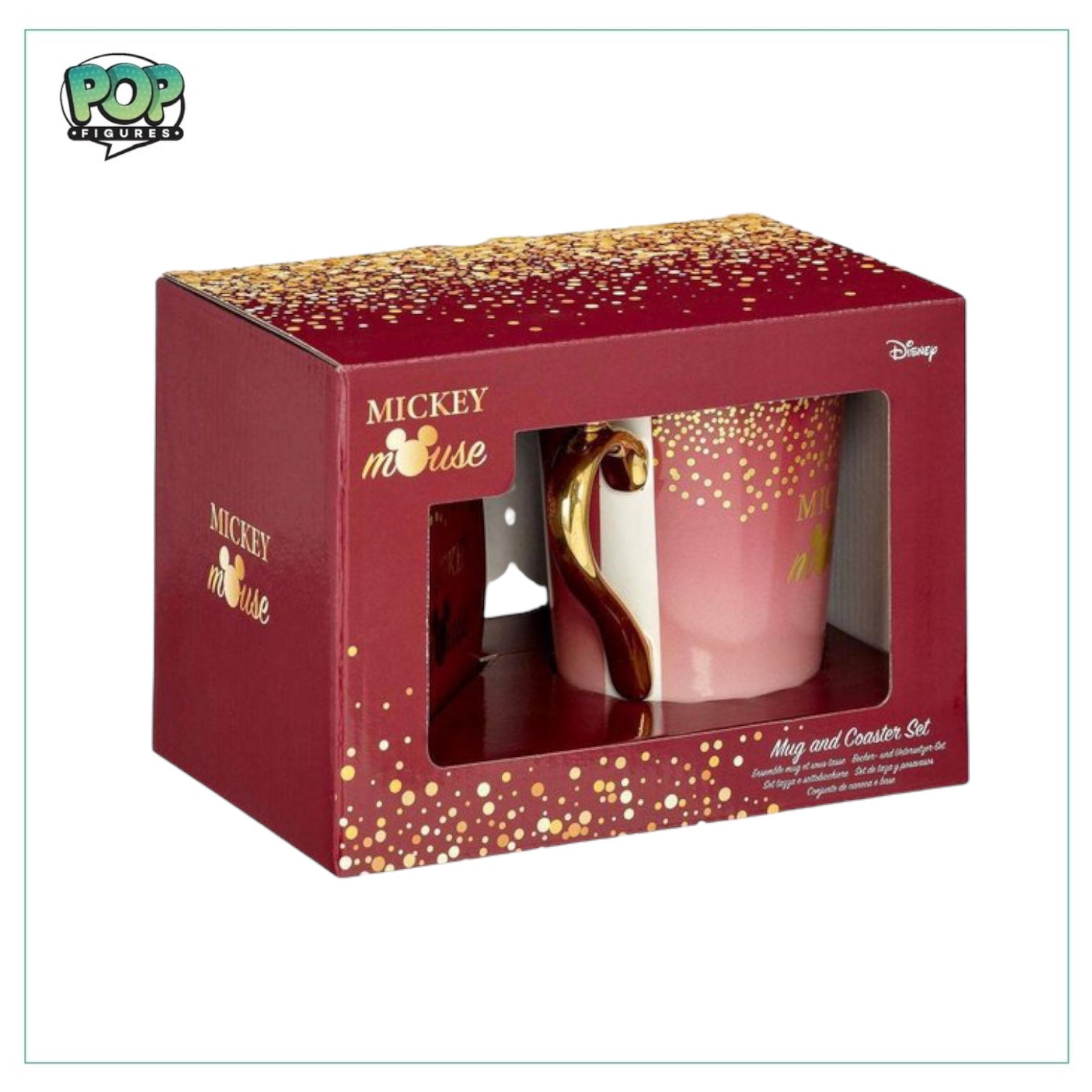 Mickey Mouse Glitter Berry Funko Mug and Coaster Set