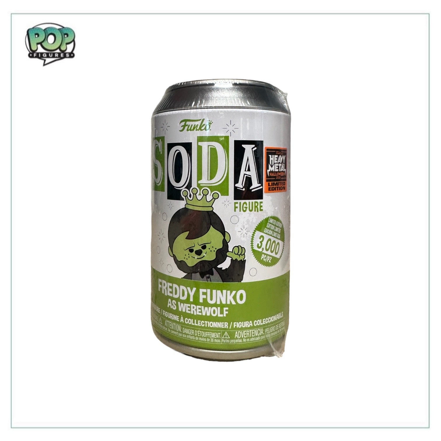 Freddy Funko as Werewolf (Green) Funko Soda Vinyl Figure! - Heavy Metal Halloween 2023 Exclusive LE3000 Pcs