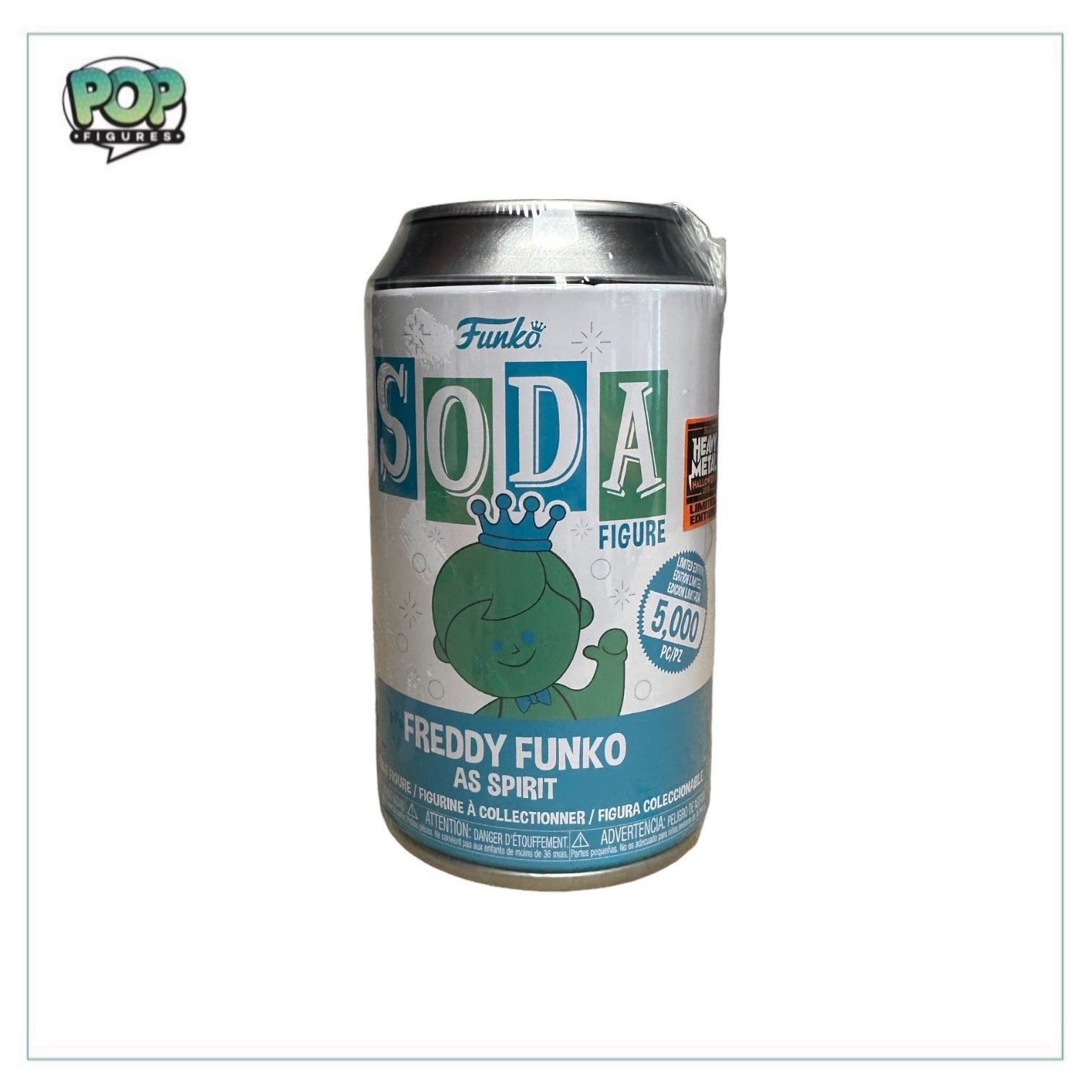 Freddy Funko as Spirit (Green / Glows in the Dark) Funko Soda Vinyl Figure! - Heavy Metal Halloween 2023 Exclusive LE5000 Pcs