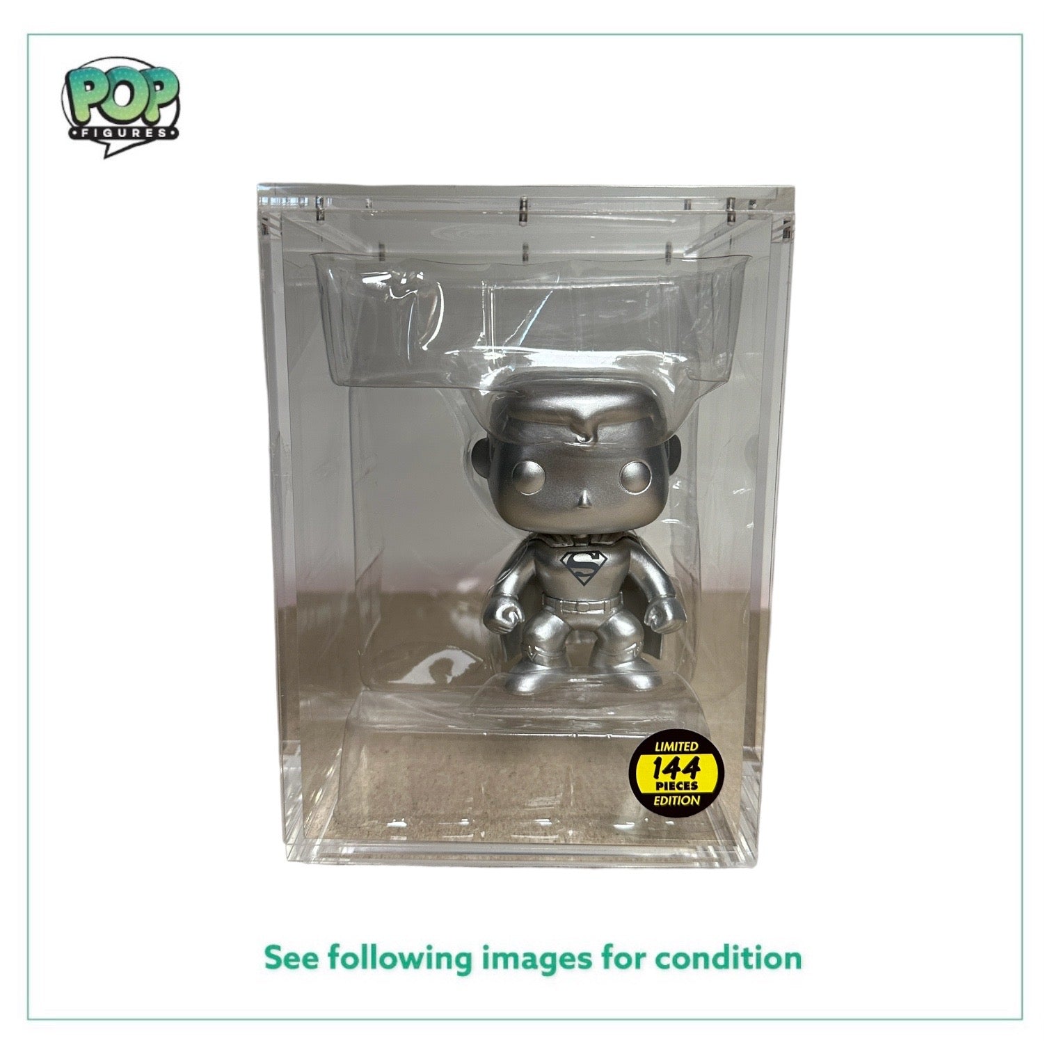 OUT OF BOX: Superman #07 (Silver) Funko Pop! - DC Super Heroes - Hot Topic Employees Exclusive LE144 Pcs