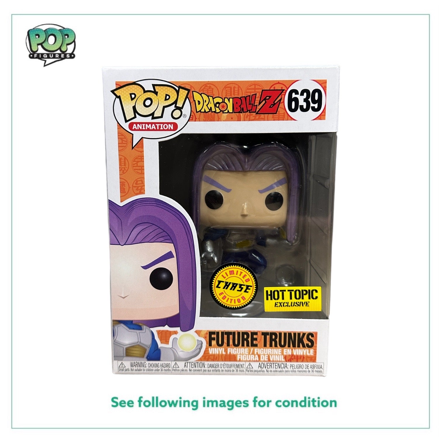 Future Trunks #639 (Metallic Chase) Funko Pop! - Dragon Ball Z - Hot Topic Exclusive - Condition 8.5/10