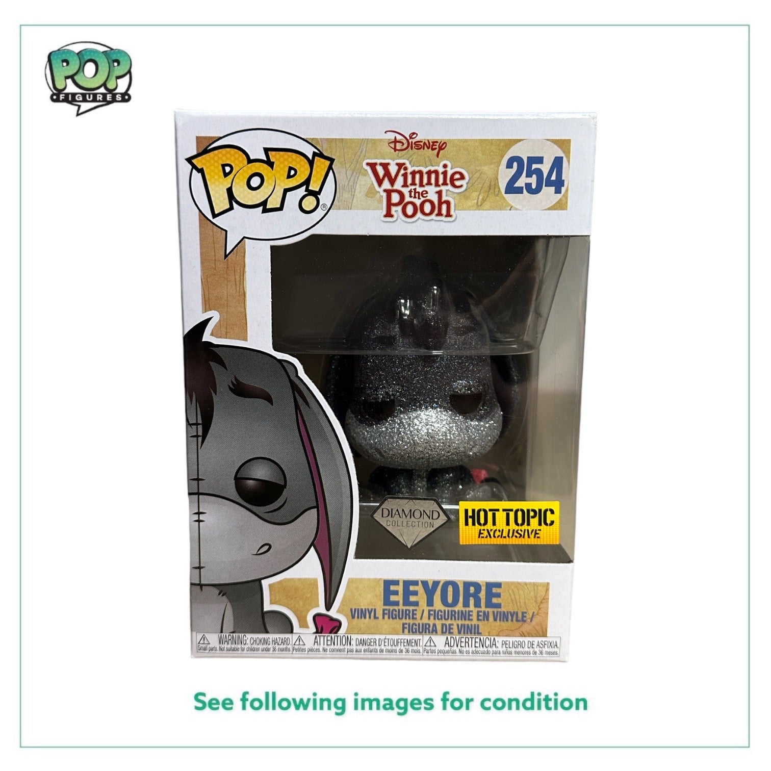 Eeyore #254 (Diamond Collection) Funko Pop! - Winnie the Pooh - Hot Topic Exclusive - Condition 9/10