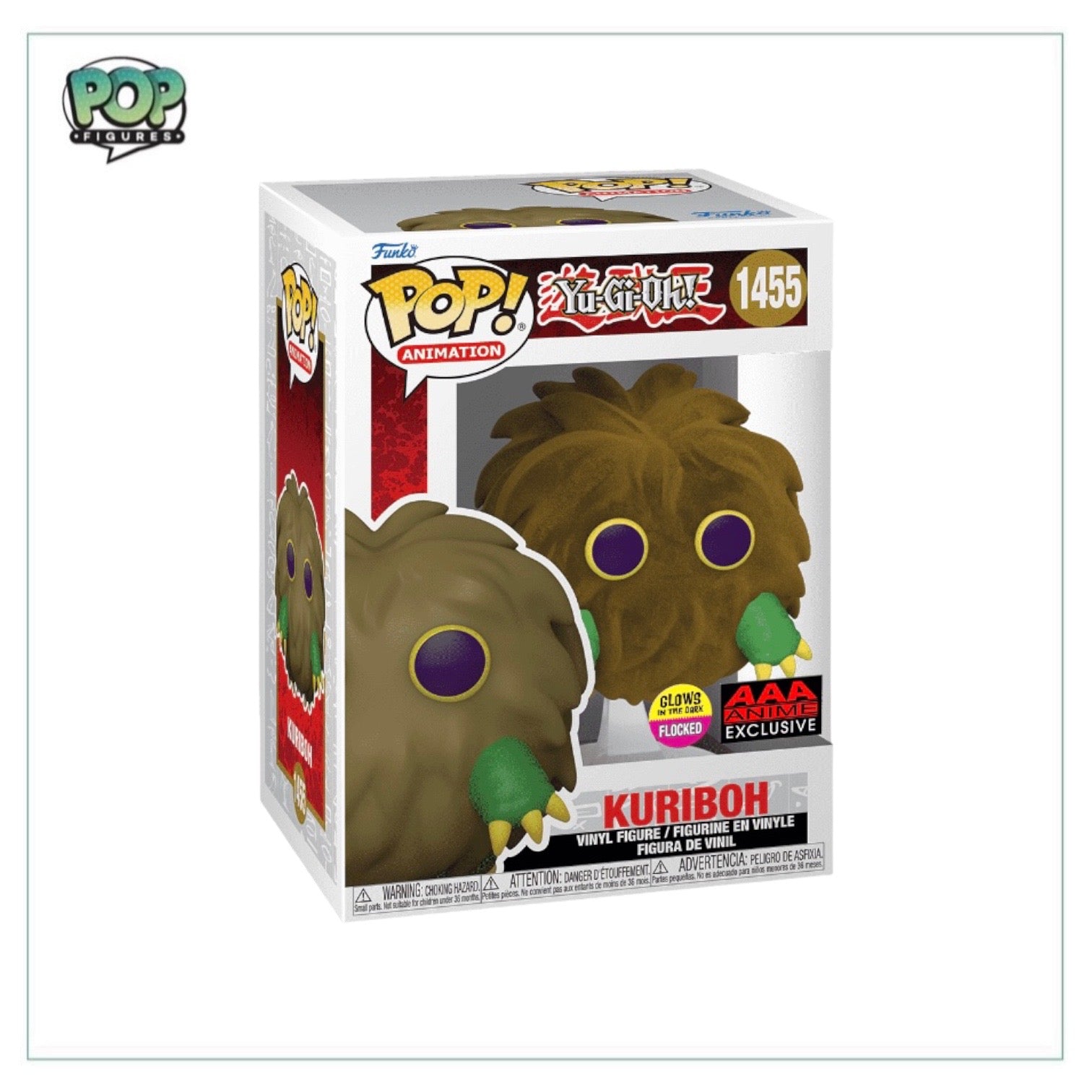 Kuriboh #1455 (Flocked / Glows in the Dark) Funko Pop! - Yu-Gi-Oh! - AAA Anime Exclusive