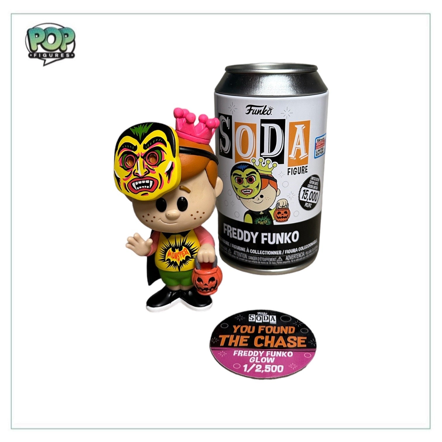 Freddy Funko (Trick or Treat) Glow Chase Funko Soda Vinyl Figure! - NYCC 2023 Shared Exclusive LE1/2500 Pcs