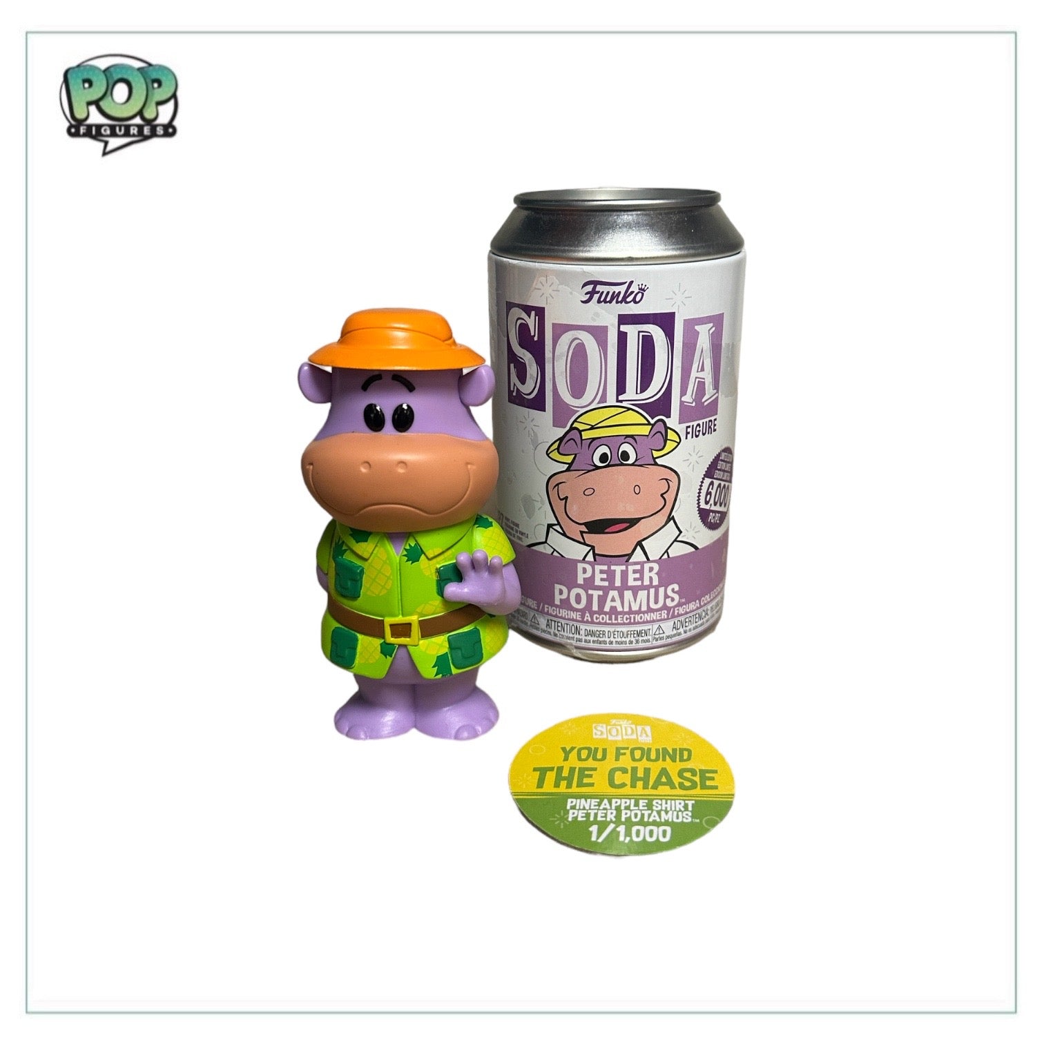 Peter Potamus Pineapple Shirt Chase Funko Soda Vinyl Figure! - The Peter Potamus Show - LE1/1000 Pcs