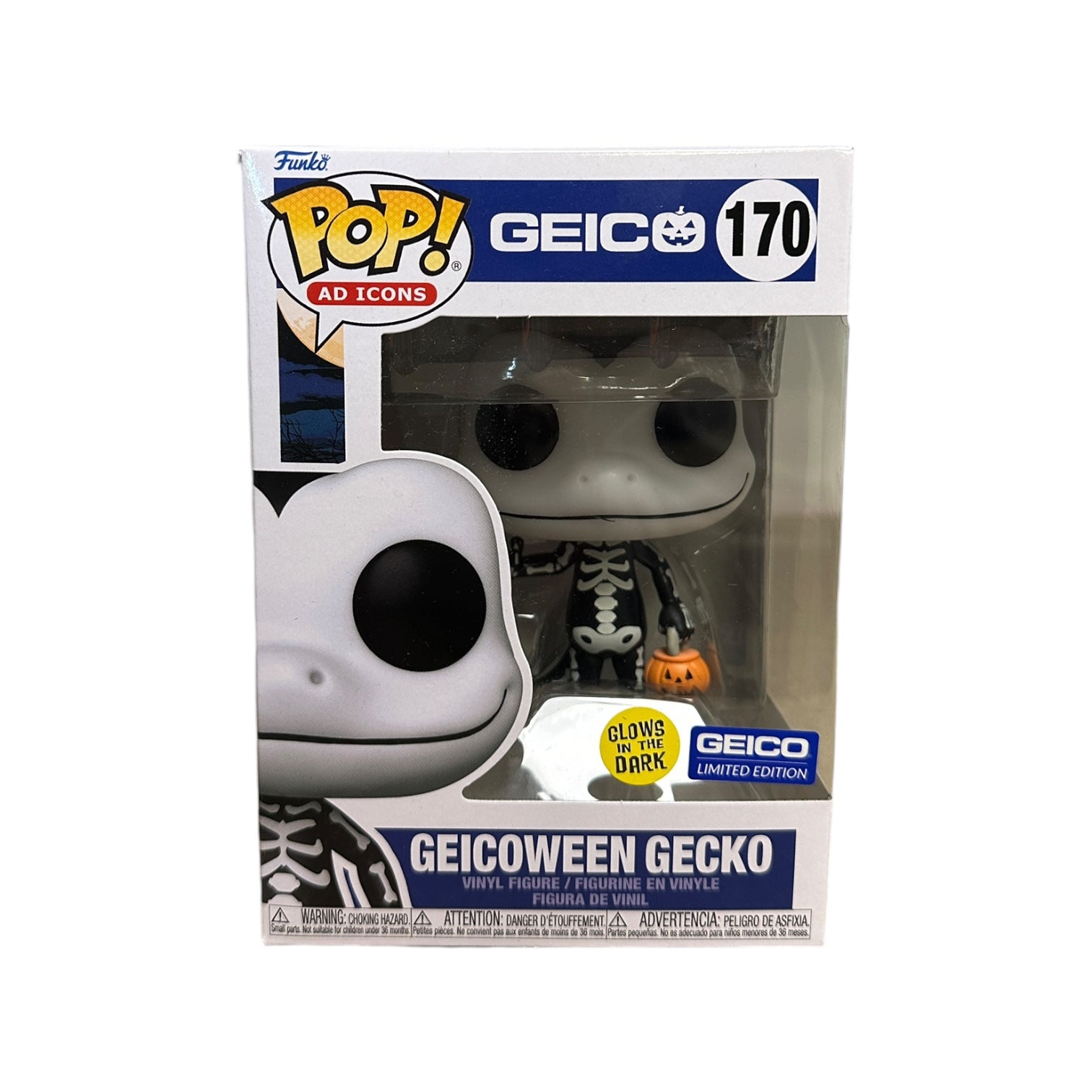 Geicoween Gecko #170 (Glows in the Dark) Funko Pop! - Ad Icons - Geico Exclusive - Condition 8/10