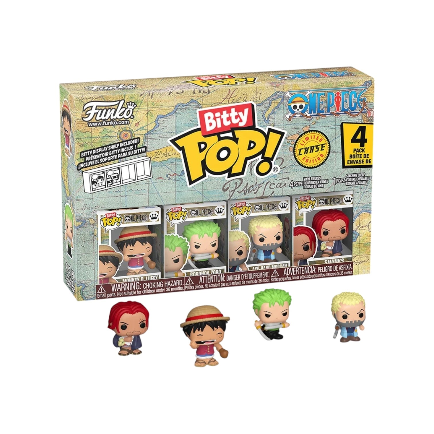 Monkey D.Luffy Funko 4 Pack Bitty Pop - One Piece - Chance of Chase