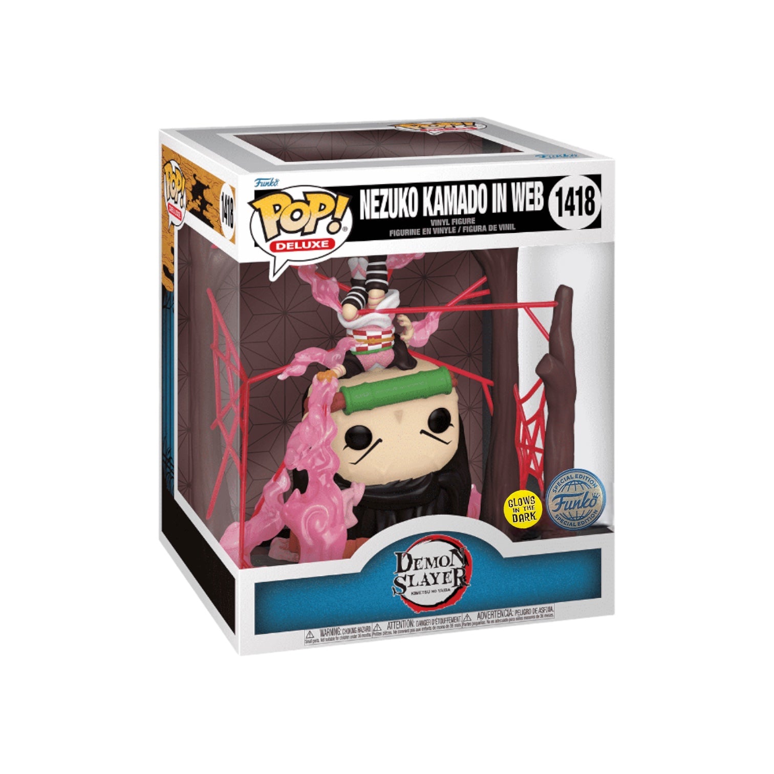 Nezuko Kamado in Web #1418 (Glows in the Dark) Deluxe Funko Pop! - Demon Slayer - Funko Special Edition