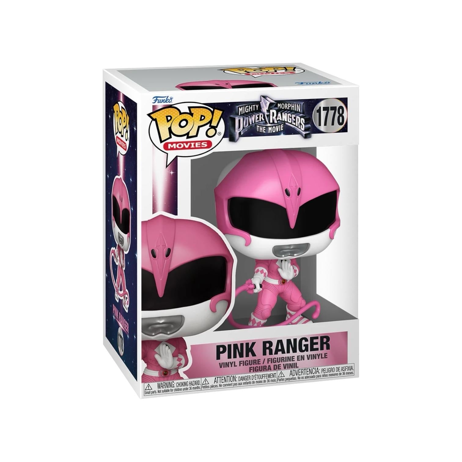 The Pink Power Ranger in her iconic Pink suit with whip