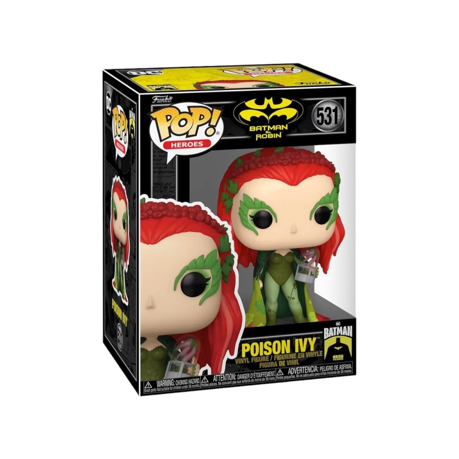 Funko Pop! figure of Poison Ivy from Batman Returns, featuring her iconic green outfit and red hair.