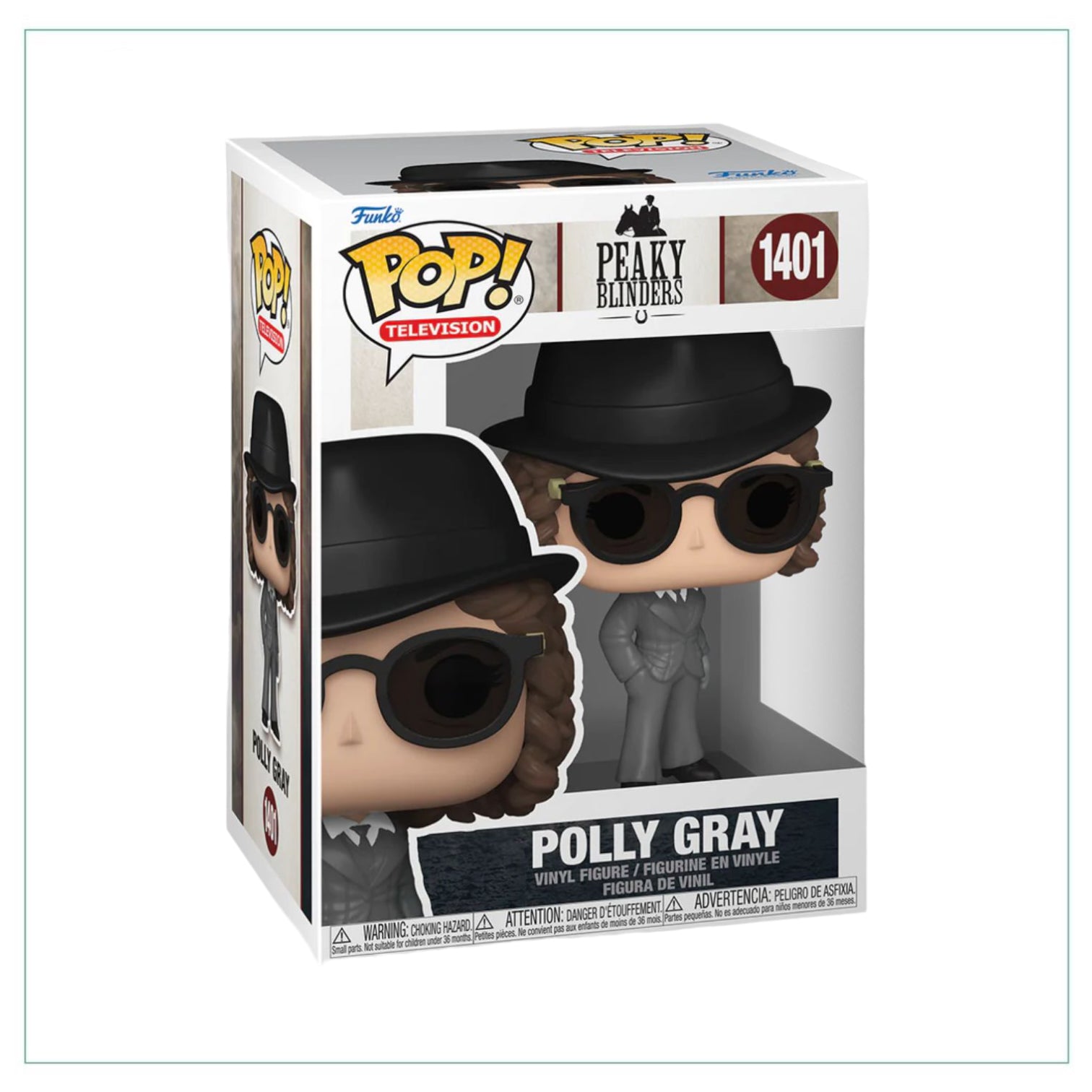 Funko Pop! #1401 of Polly Gray from Peaky Blinders, capturing her unique essence and fashion in a collectible figure.