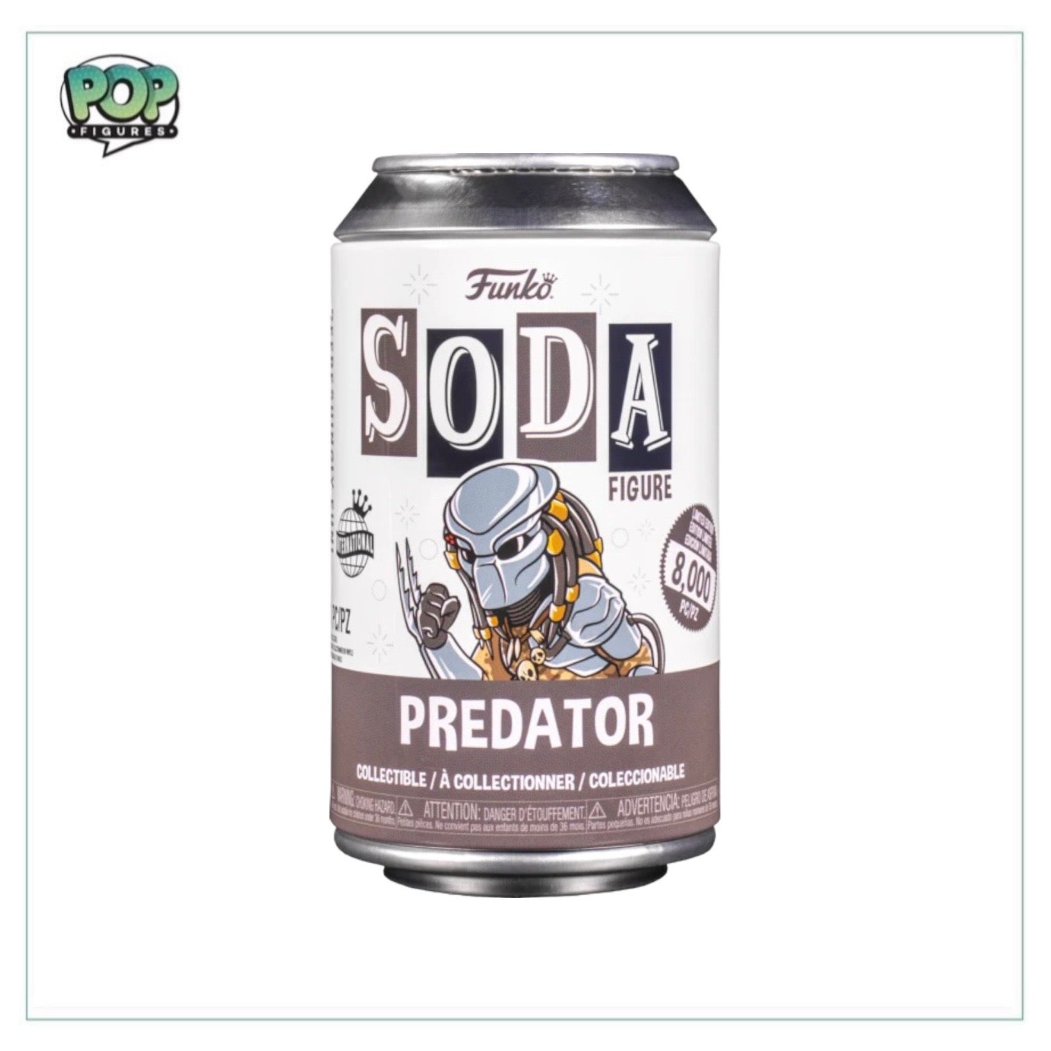 Funko Soda Vinyl Figure of Predator, limited to 8000 pieces worldwide, includes a chance to get a special chase figure.