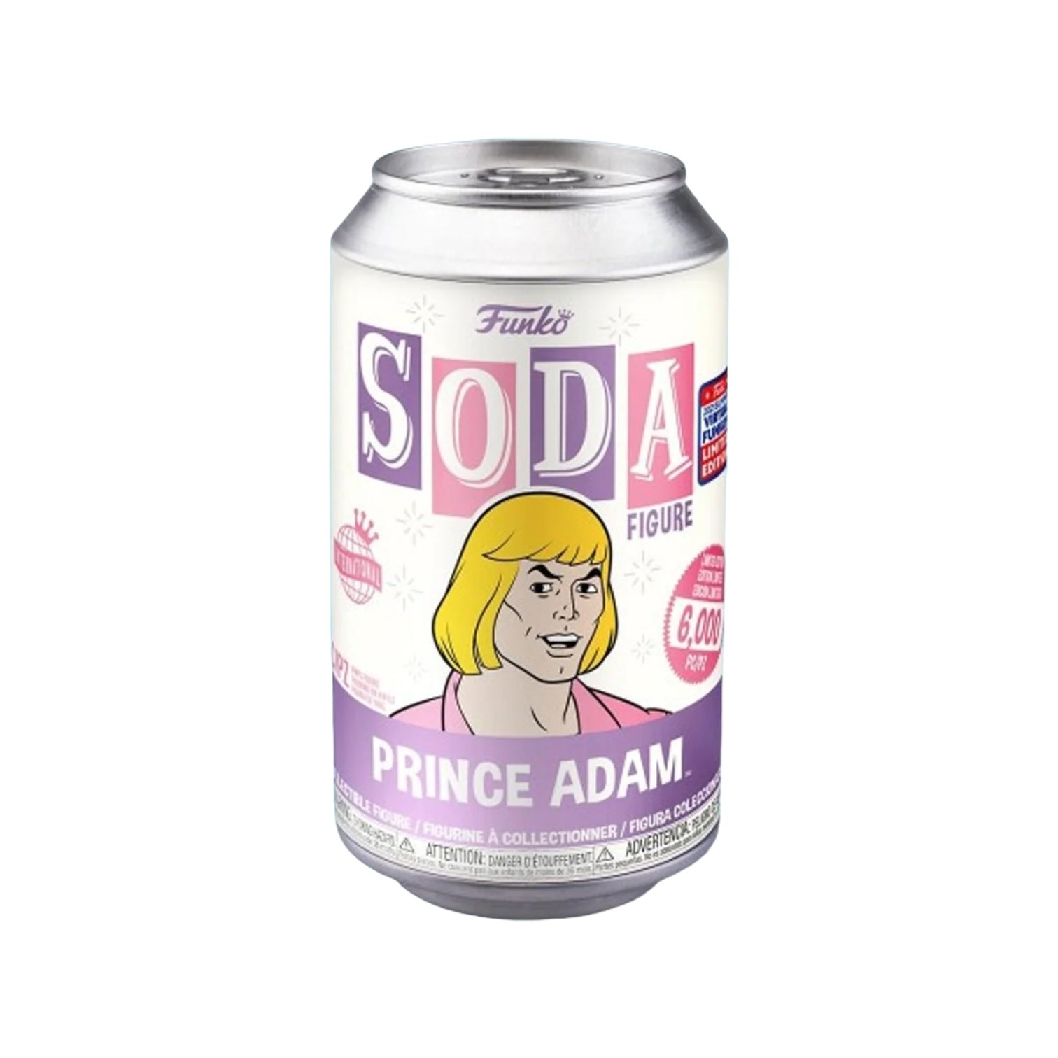 Prince Adam Funko Soda Vinyl Figure from Masters of the Universe, exclusive LE6000 for Virtual Funkon 2021, with chase variant.