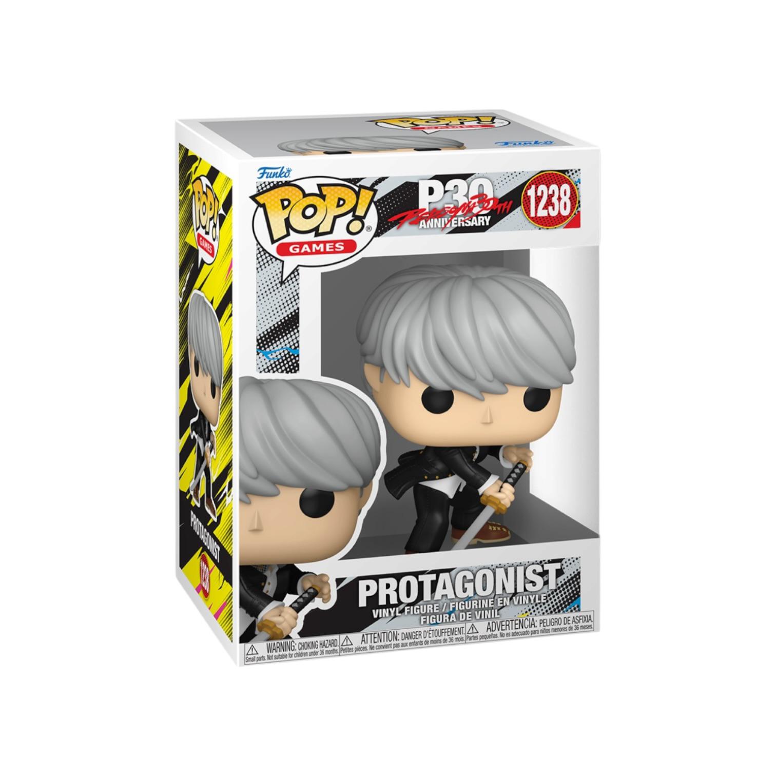 Funko Pop! vinyl figure packaging with 'Protagonist' character and P30 Games branding.
