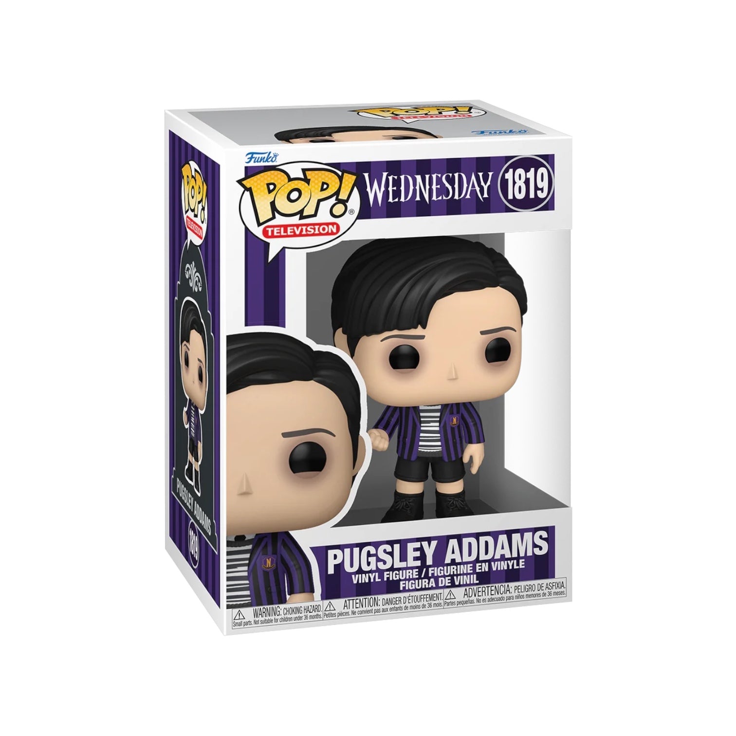 Funko Pop! vinyl figure of Pugsley Addams in packaging on a white background
