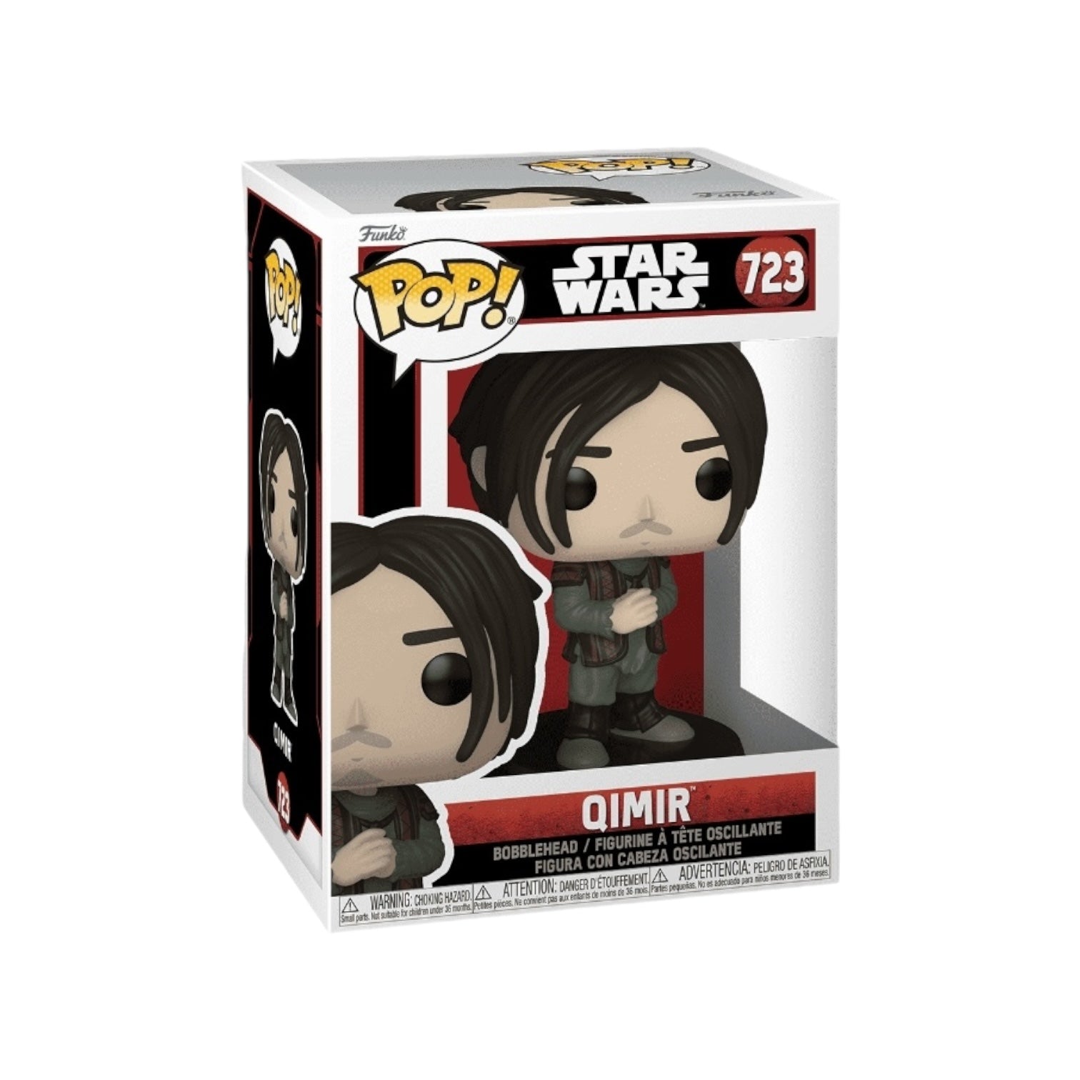 Qimir a Star Wars Character wearing grey trousers and long sleeve shirt with a brown sleeveless over top