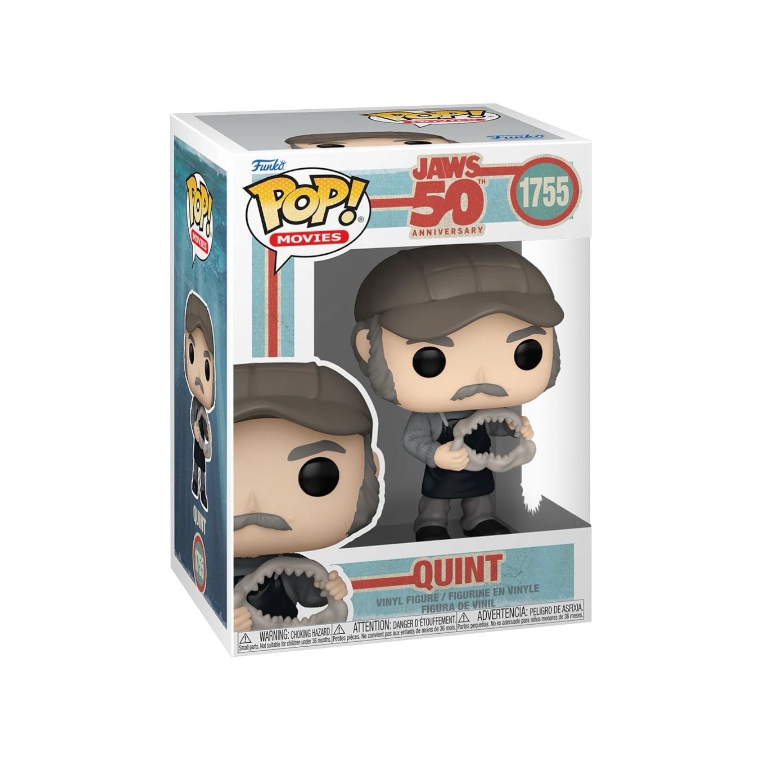 Don’t go in the water… at least not until you’ve added POP! Quint to your shark-hunting crew! Celebrate the 50th Anniversary of Jaws by making him the next member of your POP! Movies collection. Vinyl figure is approximately 4.2 in (10.7 cm) tall.