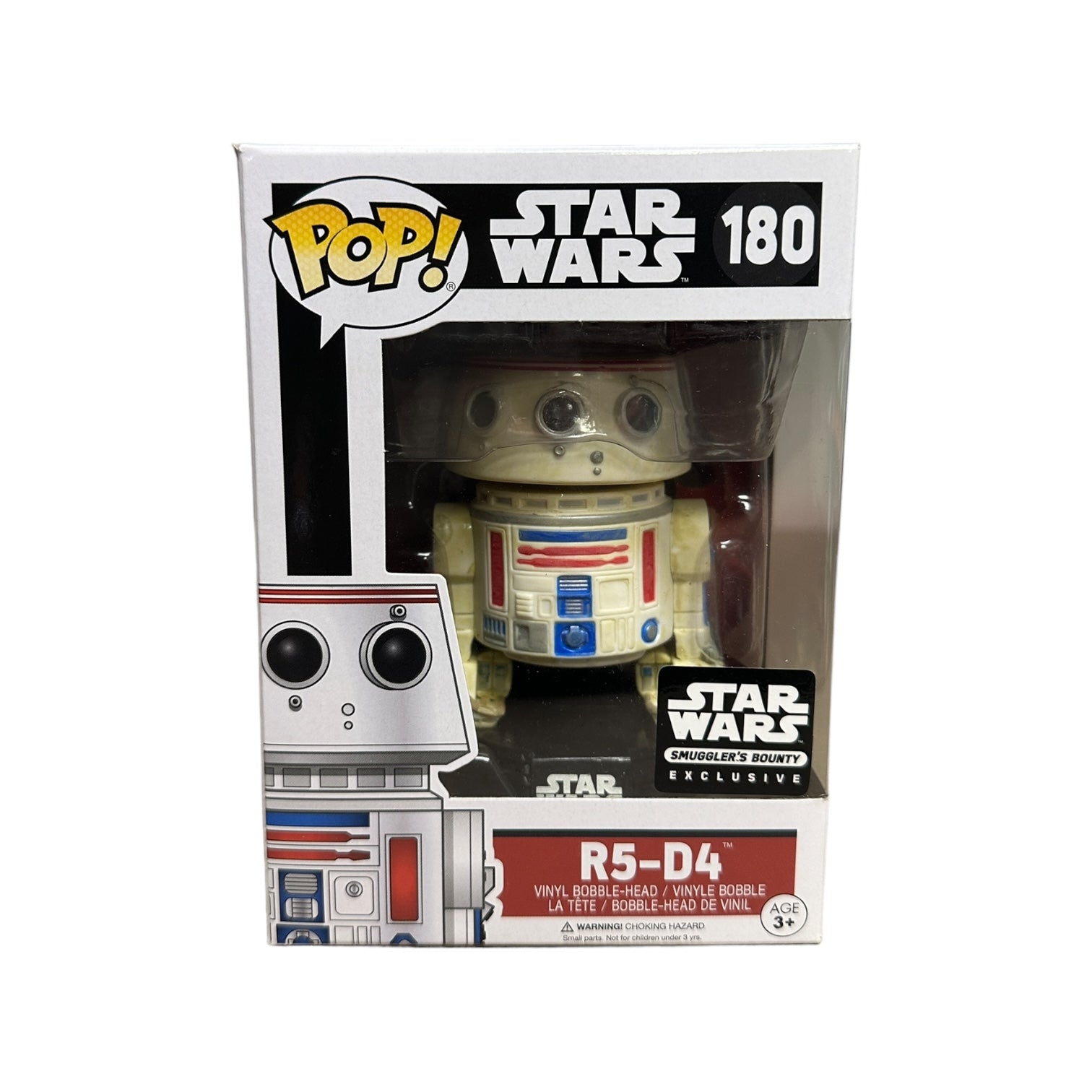 R5-D4 Funko Pop! from Star Wars, Smugglers Bounty Exclusive, in excellent condition (8.5/10), perfect for collectors.