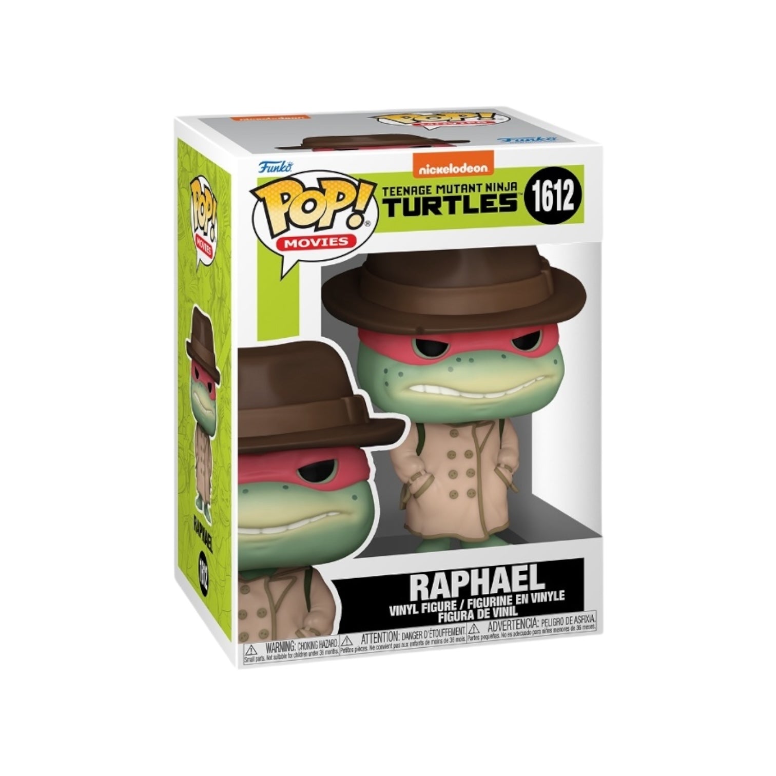 Raphael Funko Pop! from Teenage Mutant Ninja Turtles, showcasing his red mask and ready for action with his sai.