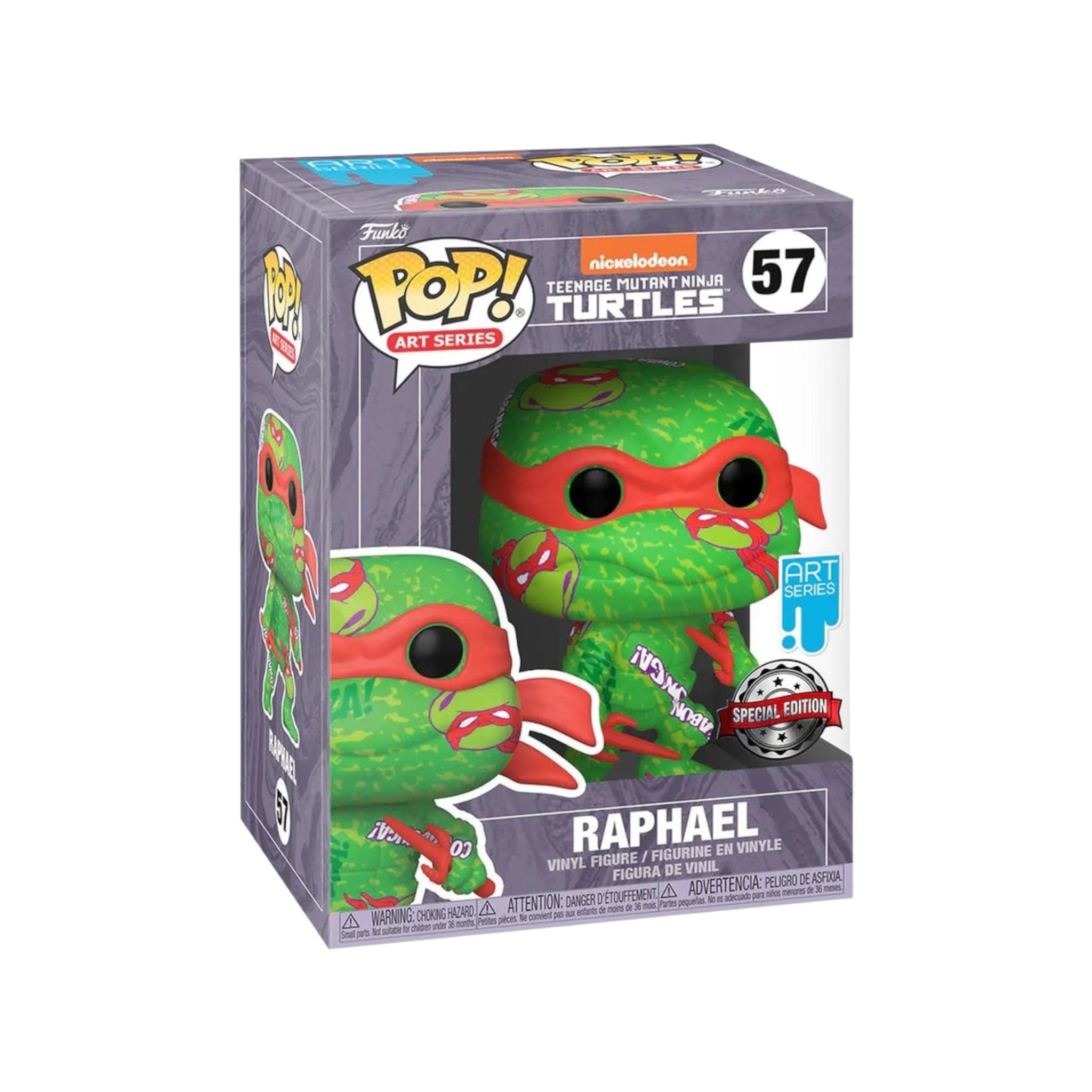 Special Edition Funko Pop! Raphael #57, featuring the Teenage Mutant Ninja Turtles character in a dynamic pose.