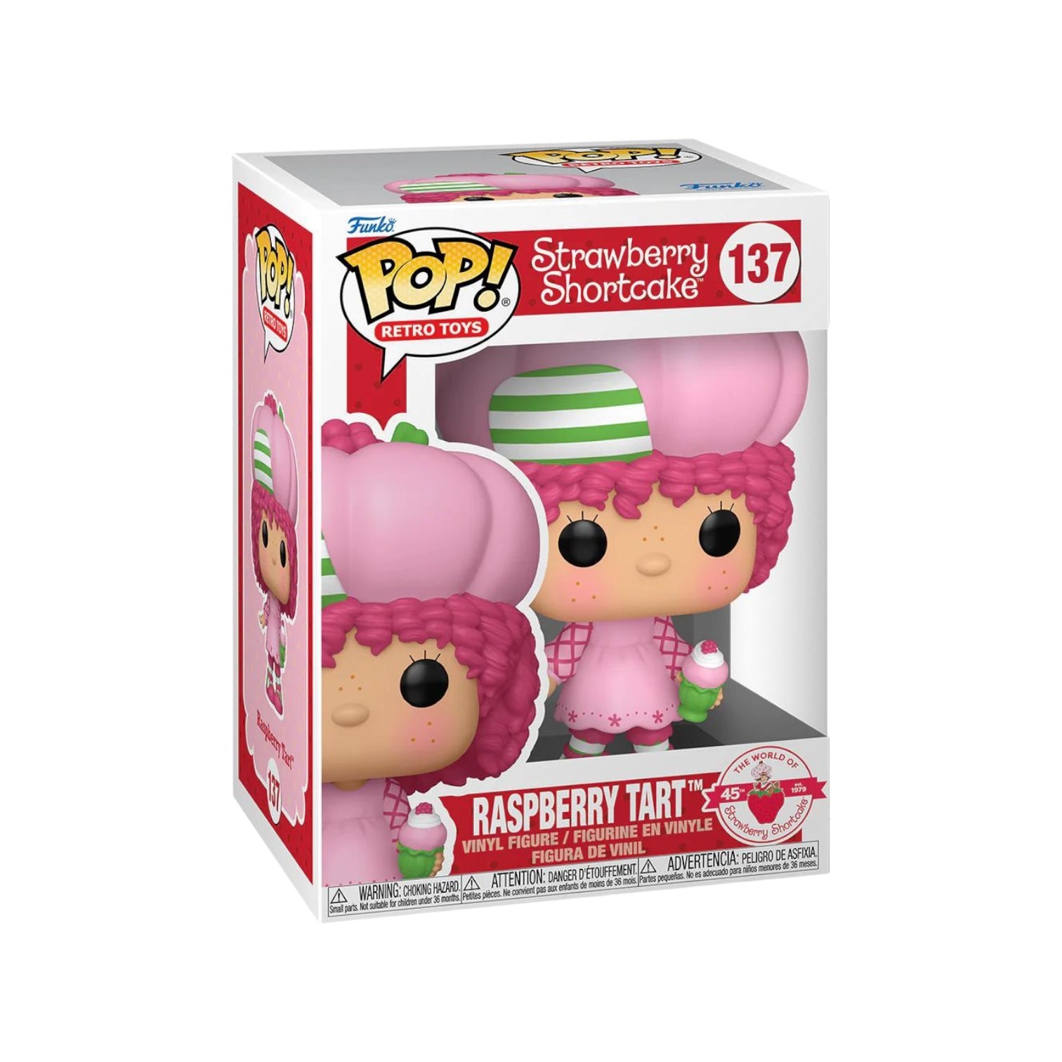 Funko Pop! of Raspberry Tart #137 from Strawberry Shortcake, featuring a vibrant design and playful expression.
