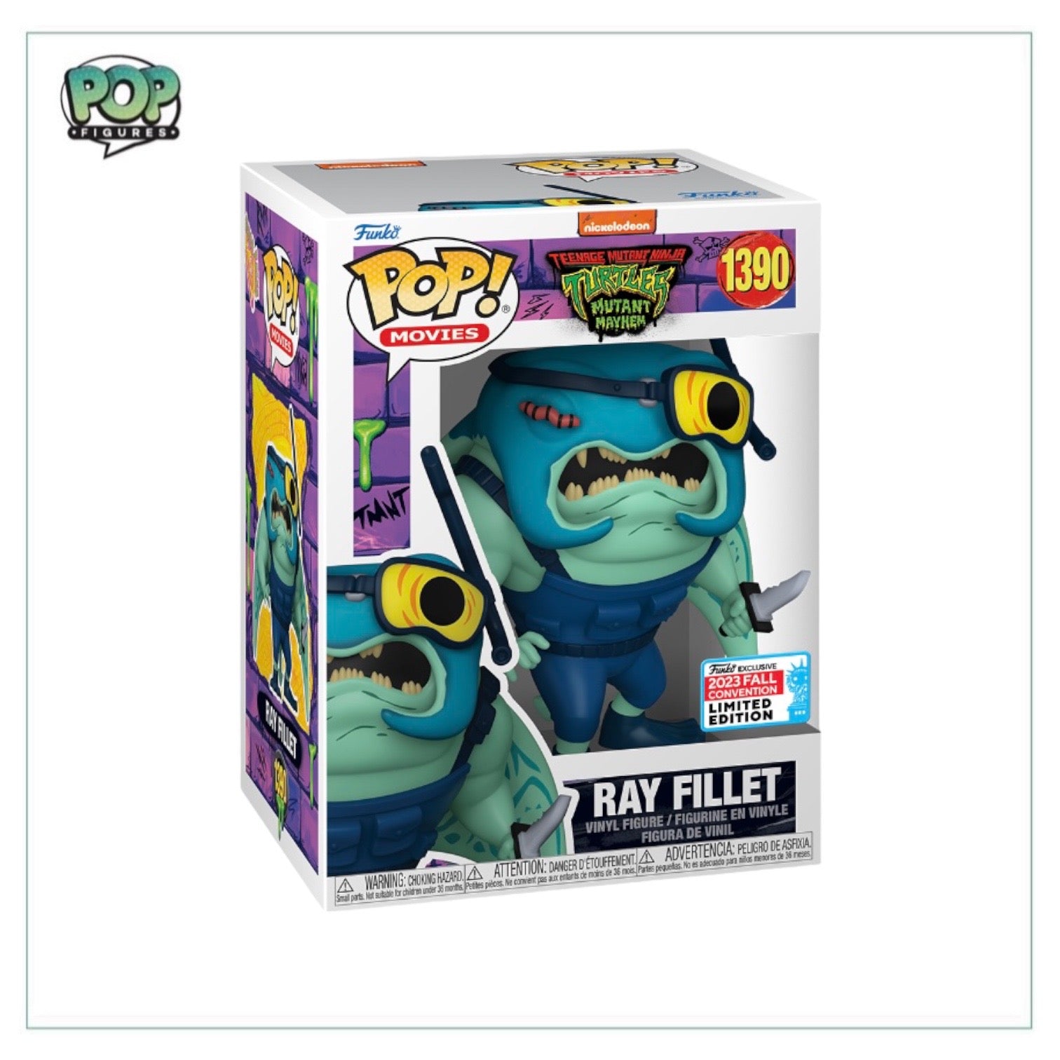 Ray Fillet #1390 Funko Pop! from Teenage Mutant Ninja Turtles Mutant Mayhem, a special NYCC 2023 shared exclusive.