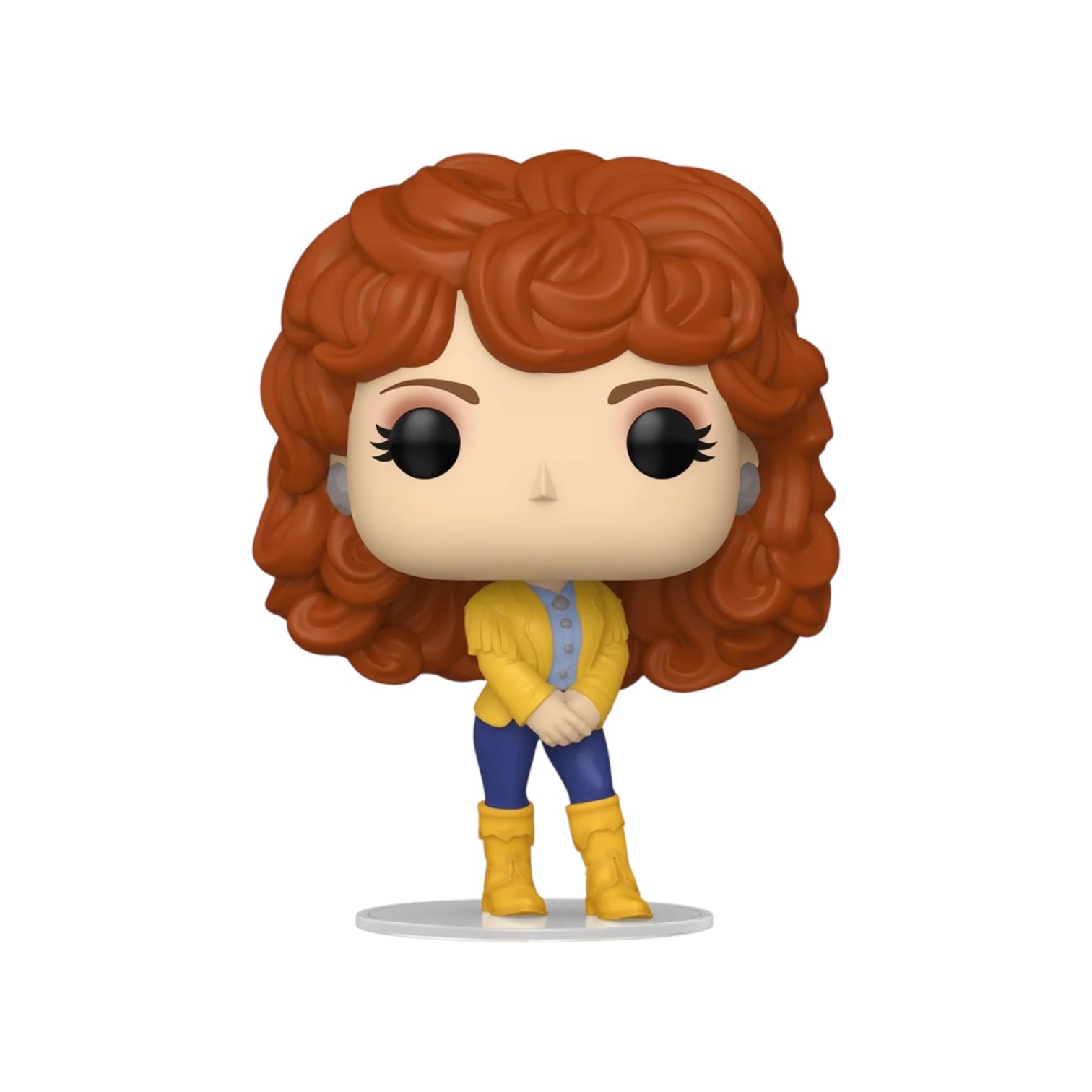 Funko Pop! vinyl figure with red hair and yellow outfit on a white background