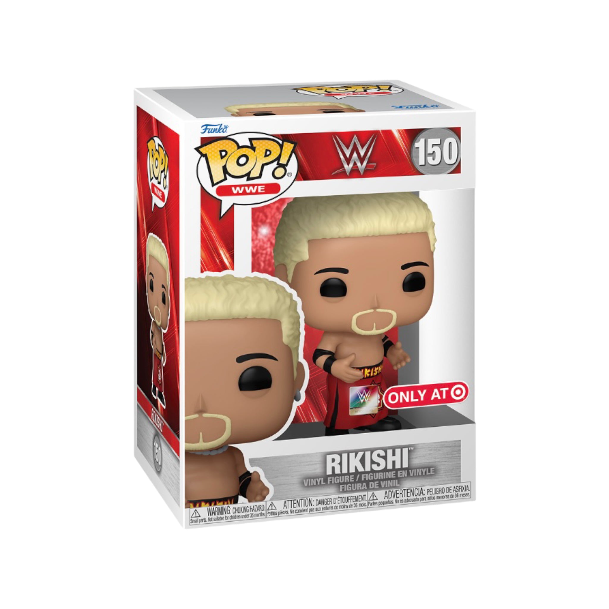 Target exclusive Funko Pop! of Rikishi #150 from WWE, showcasing the wrestler in a colorful and detailed collectible form.