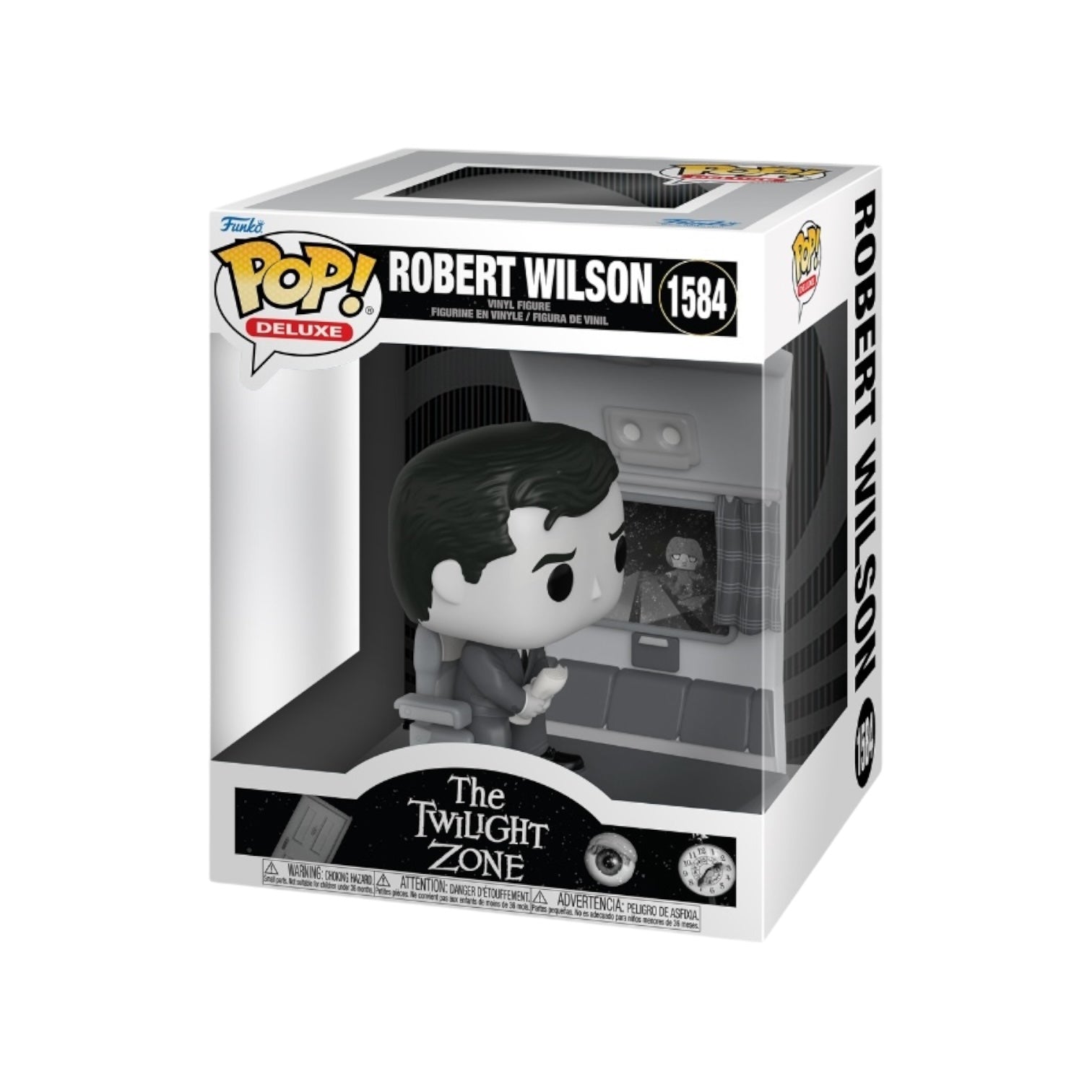 Robert Wilson #1584 Funko Deluxe Pop! figure from The Twilight Zone, capturing the character's essence in a fun collectible.