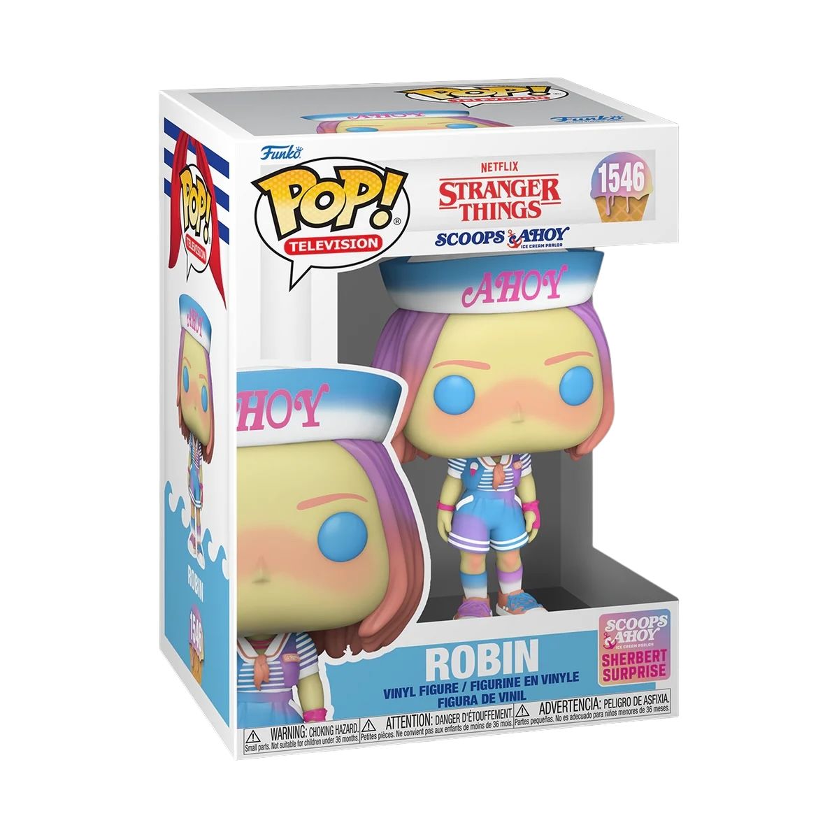 Robin Funko Pop! from Stranger Things, showcasing her distinctive outfit and hairstyle, capturing her character's essence.